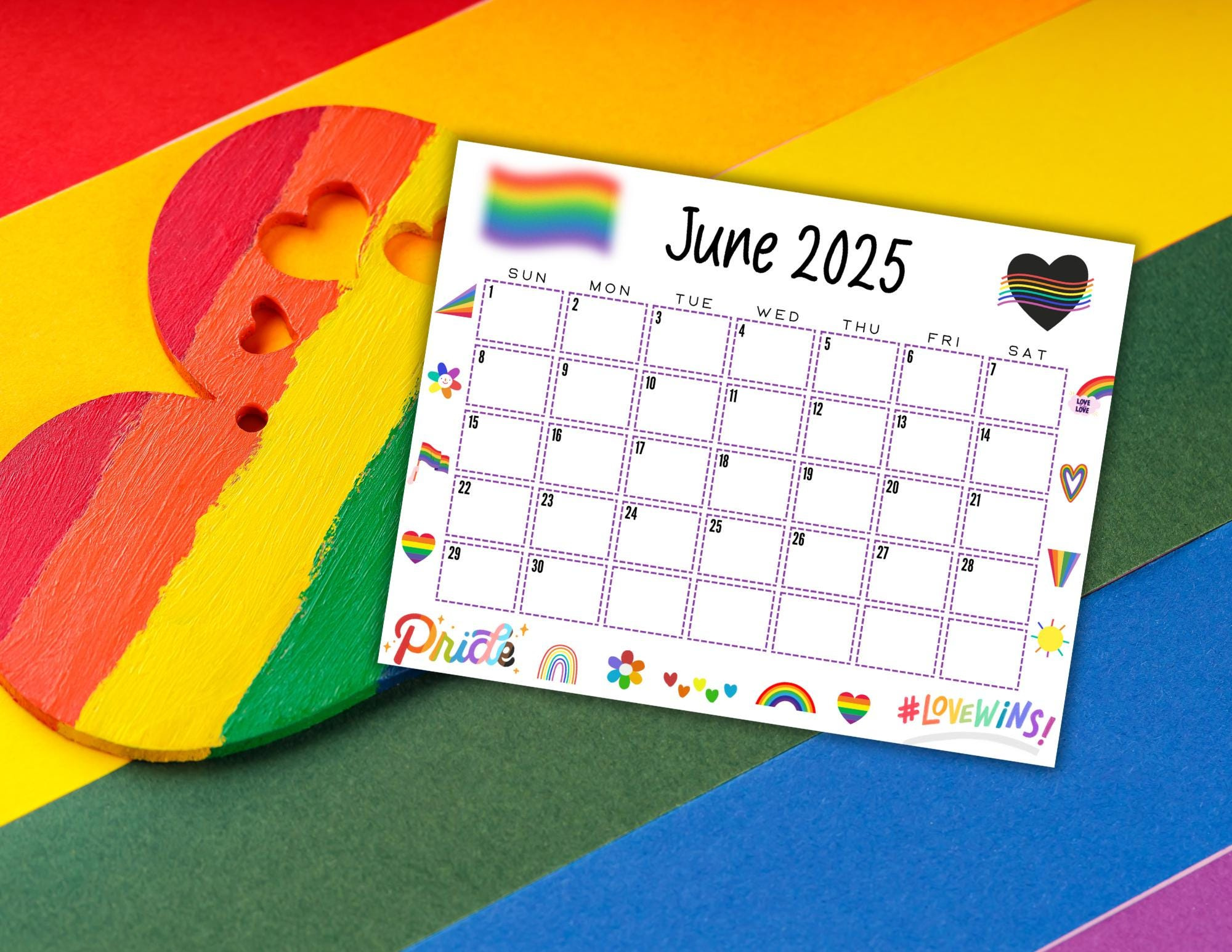 Editable June 2025 Calendar | Lgbtq+ Month Planner | Printable regarding June Lgbt Pride Month Calendar 2025