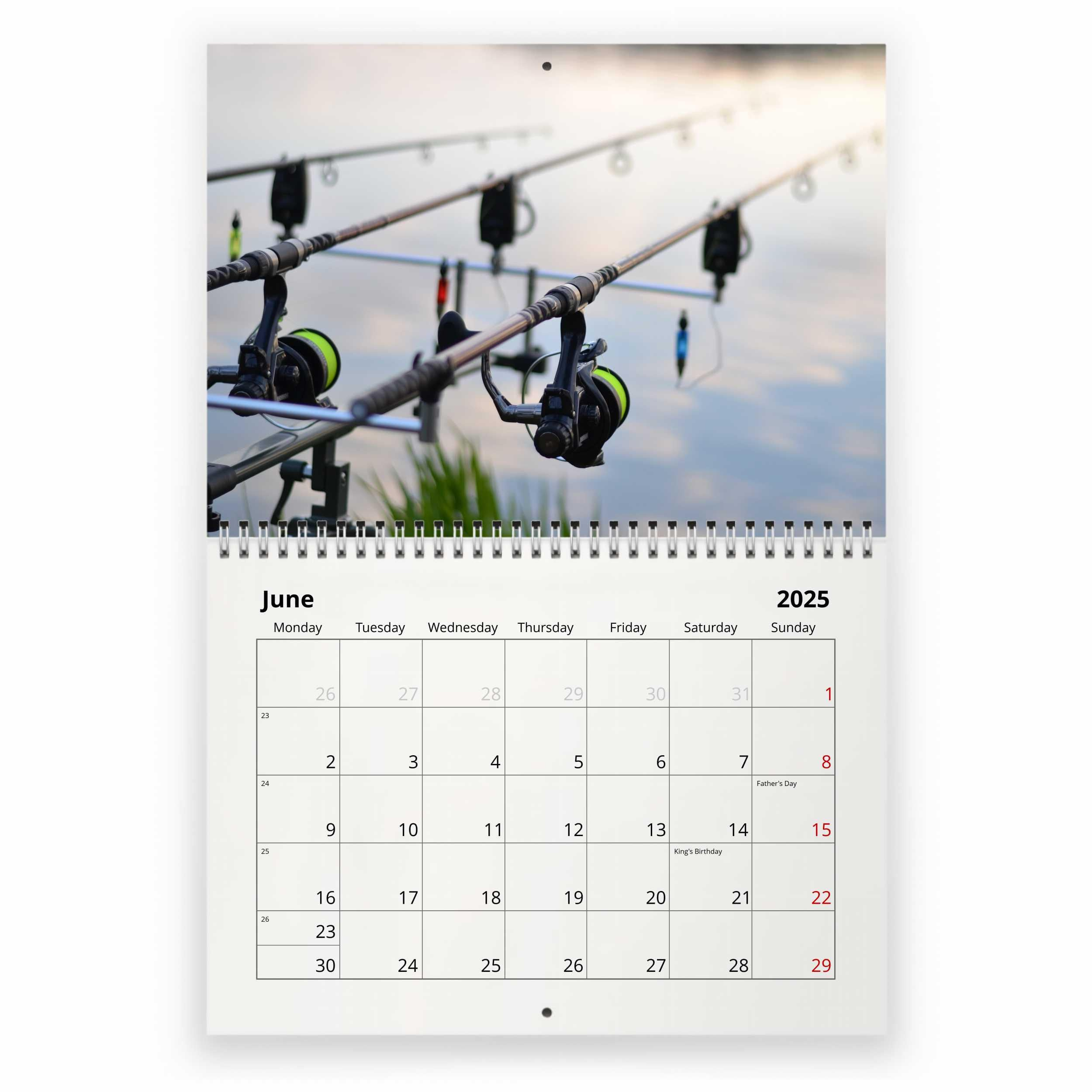 Fishing 2025 Wall Calendar Id:w23043 - Etsy Australia in Fishing Calendar For June 2025