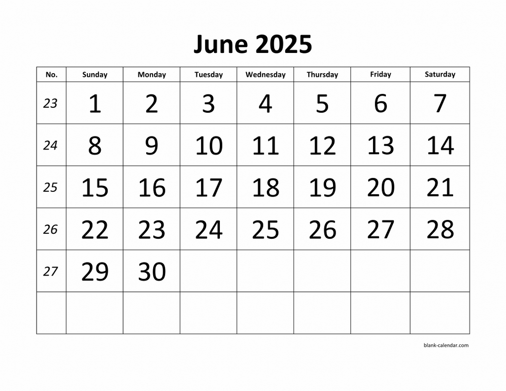 Free Download Printable June 2025 Calendar, Large Font Design with regard to Show Me The Calendar For The Month Of June 2025