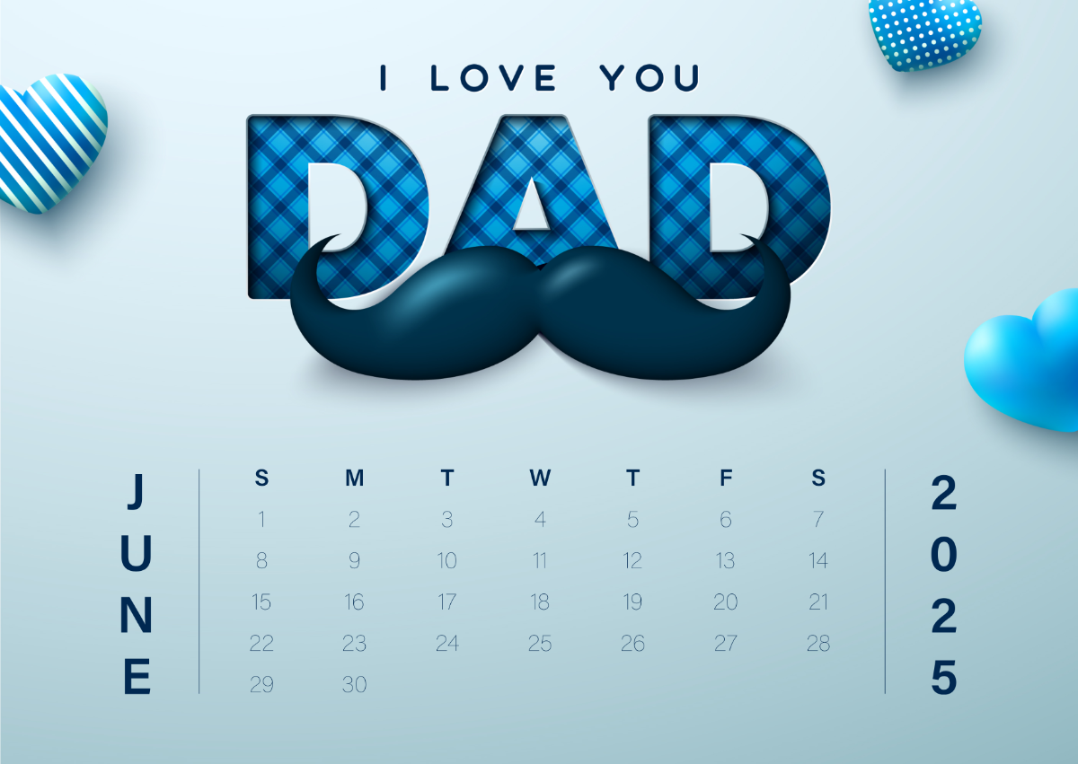 Free Father&amp;#039;S Day June 2025 Calendar Template To Edit Online pertaining to June 2025 Calendar Father Day
