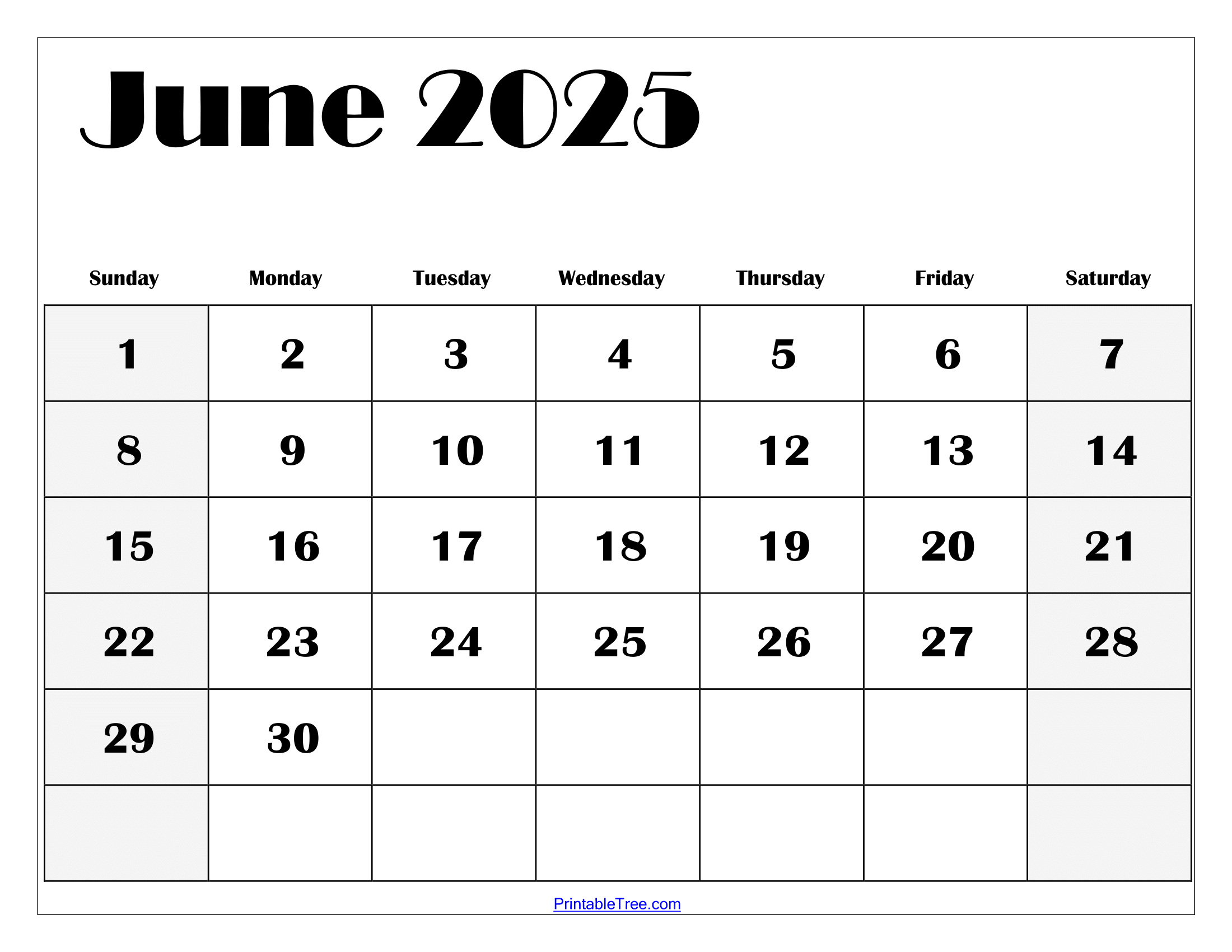 Free June 2025 Calendar Printable Pdf Template With Holidays in June Blank Calendar To Print 2025