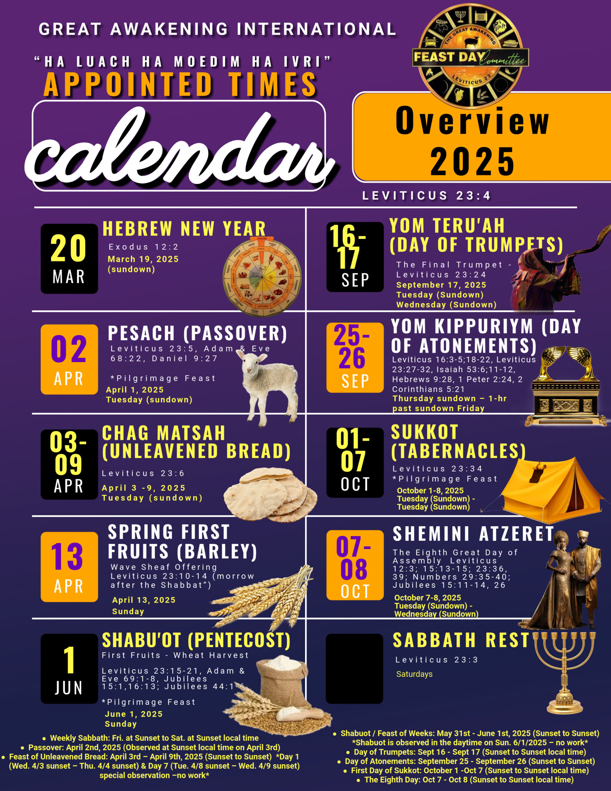 Great Hebrew Awakening - 2025 Feast Calendar for June In Hebrew Calendar 2025