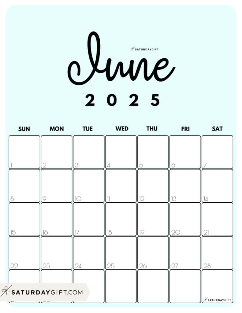 June 2025 Calendar - 23 Cute &amp;amp; Free Printables throughout Cute Printable June 2025 Calendar