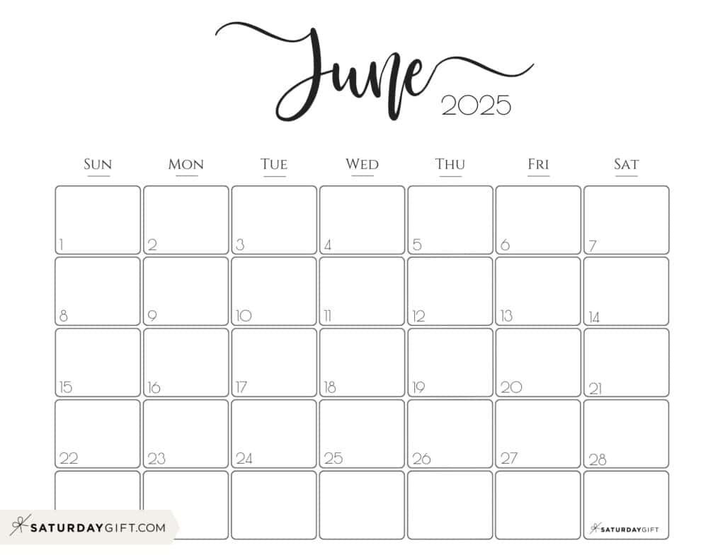June 2025 Calendar - 23 Cute &amp;amp; Free Printables with regard to June 2025 Calendar Free Download