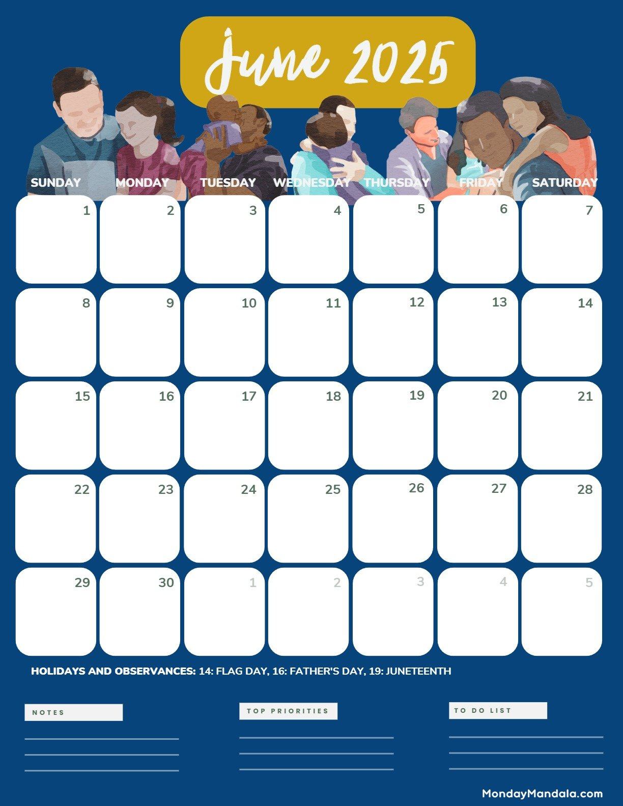 June 2025 Calendar (52 Free Pdf Printables) with June 2025 Calendar Father Day