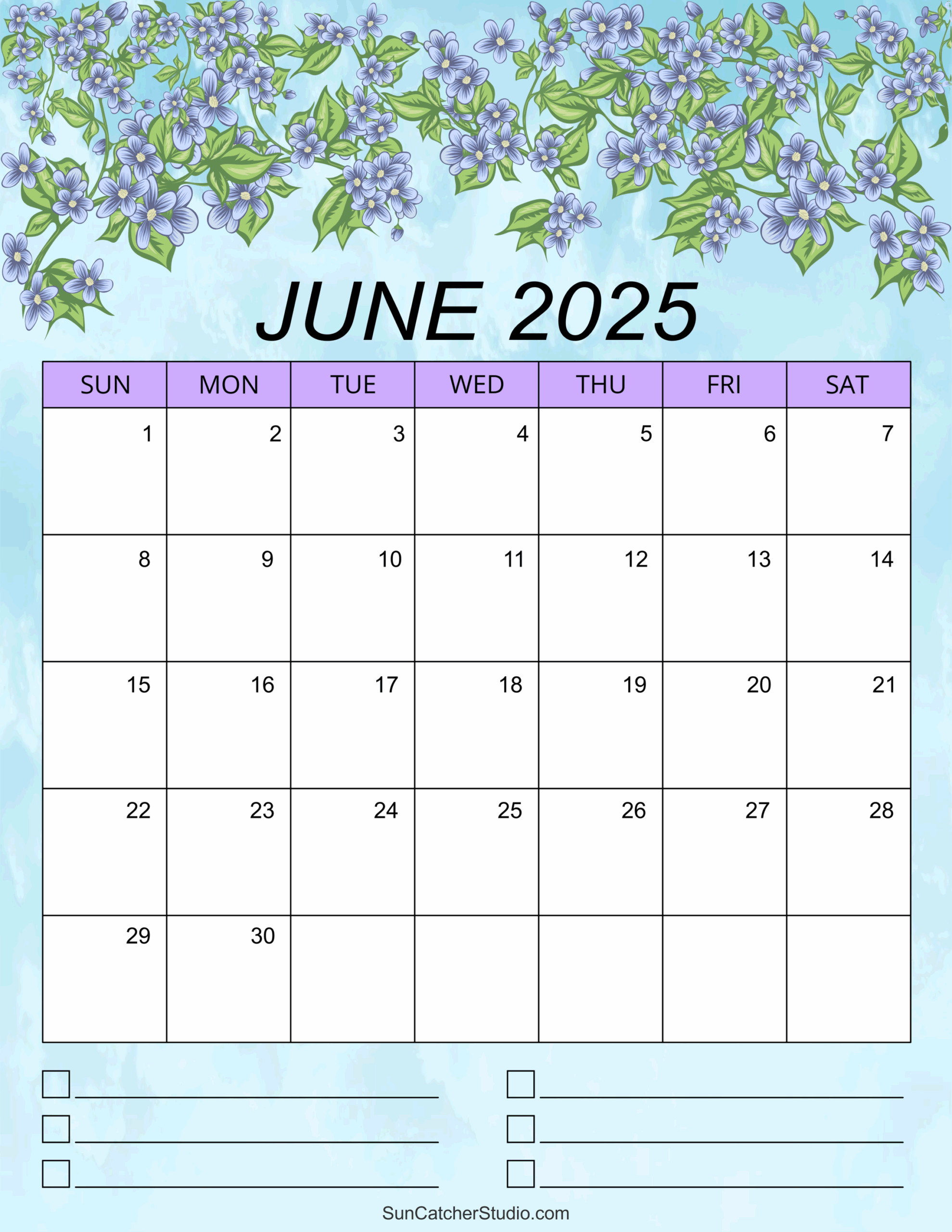 June 2025 Calendar (Free Printable) – Free Printables, Monograms in June 2025 Calendar Free Download