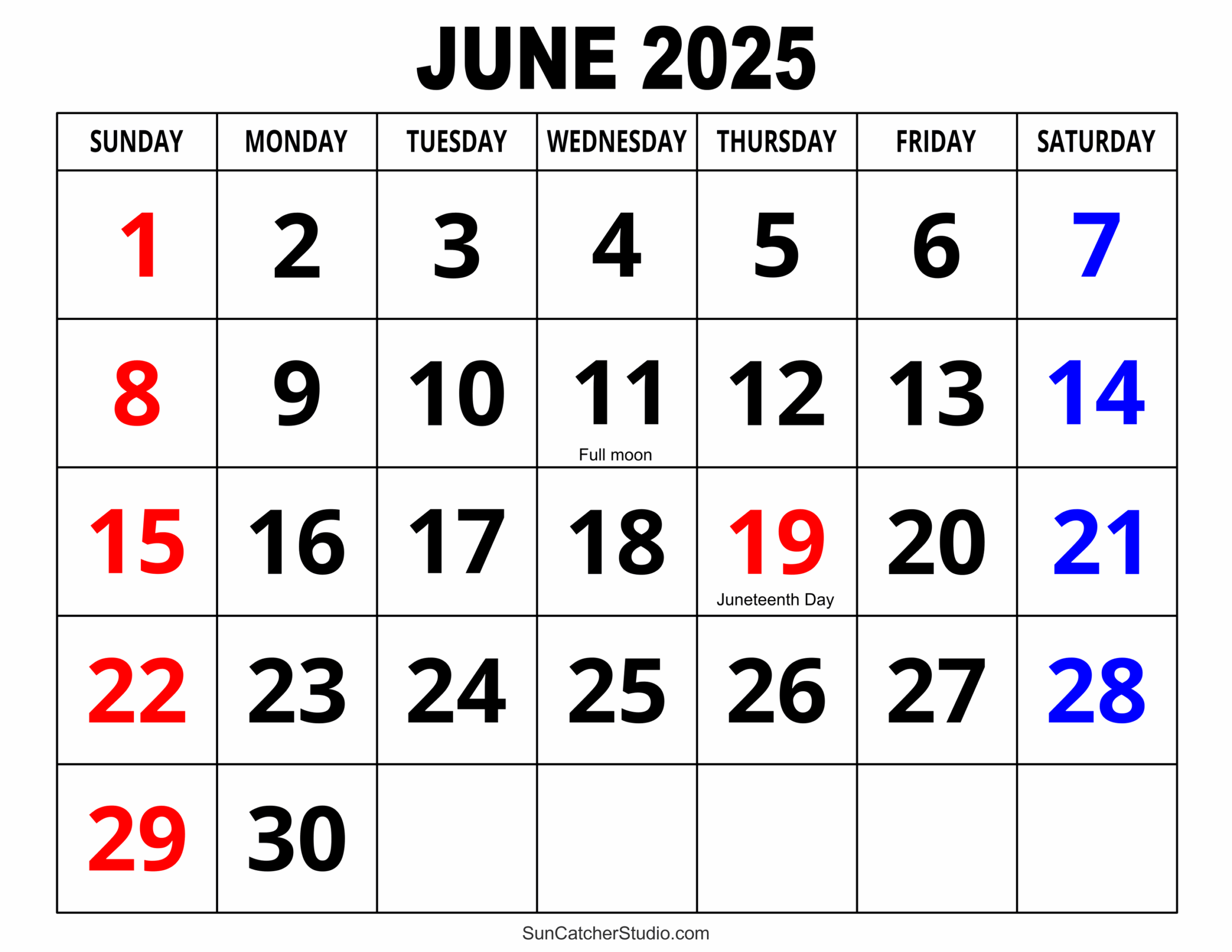 June 2025 Calendar (Free Printable) – Free Printables, Monograms pertaining to Show Calendar For June 2025