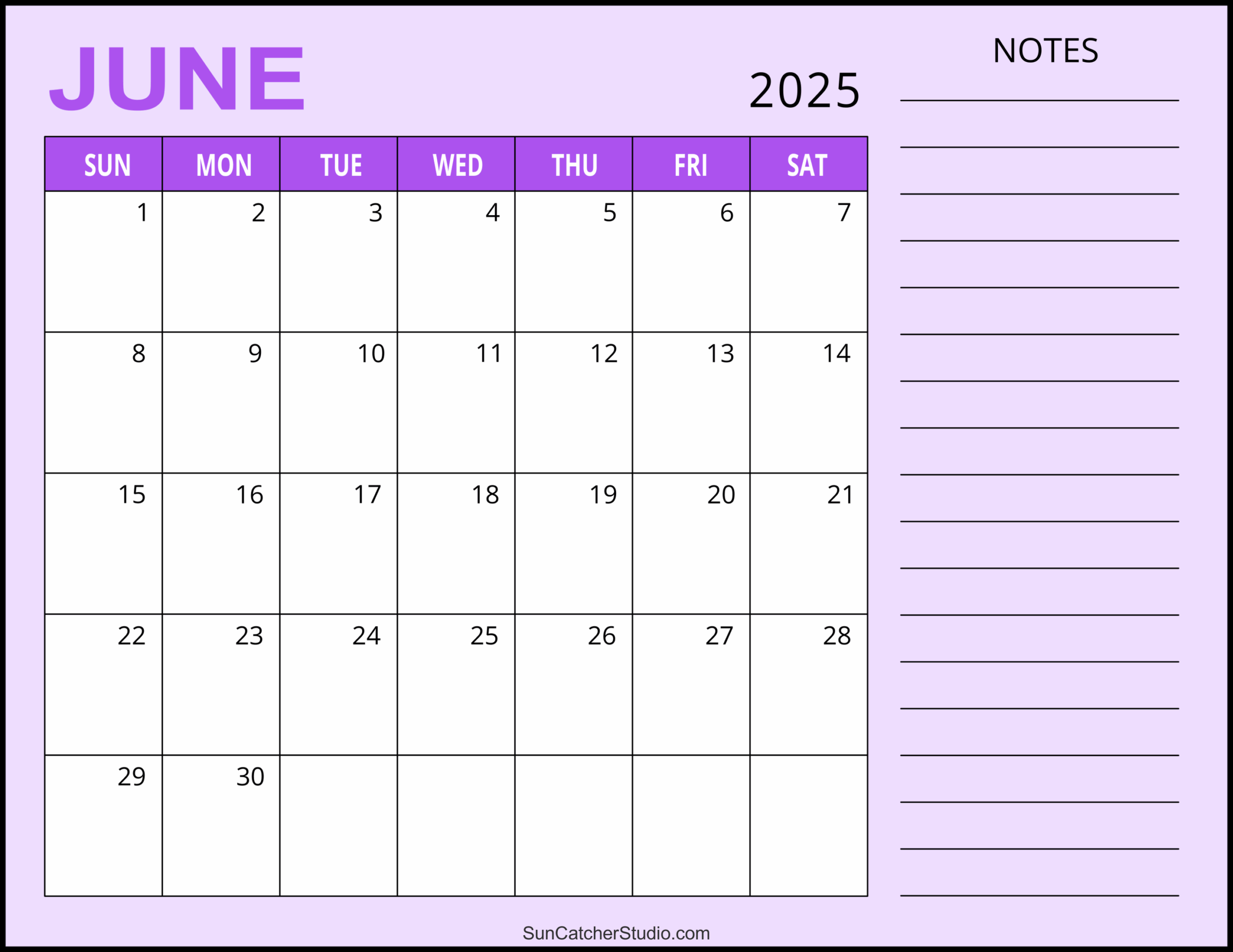 June 2025 Calendar (Free Printable) – Free Printables, Monograms within June Calendar 2025 With Lines