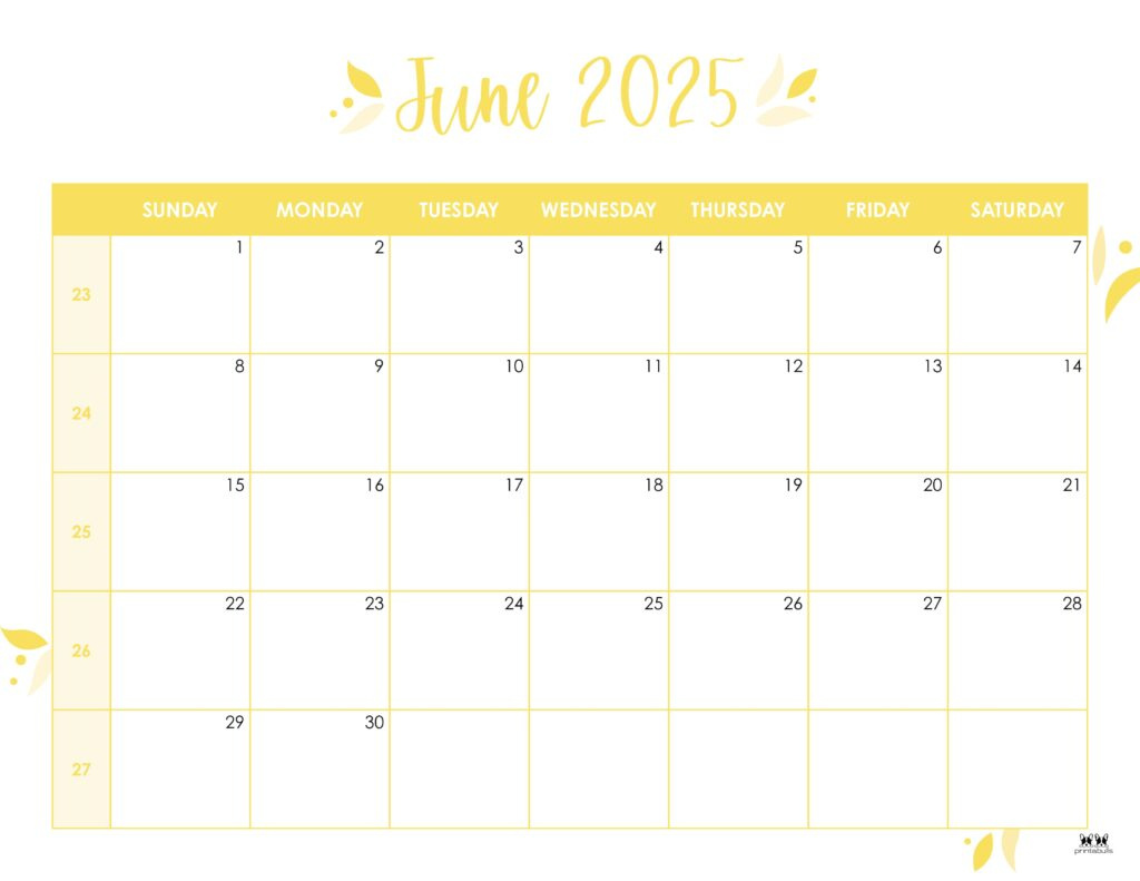 June 2025 Calendars - 107 Free Printables | Printabulls intended for Show Me Calendar For June 2025