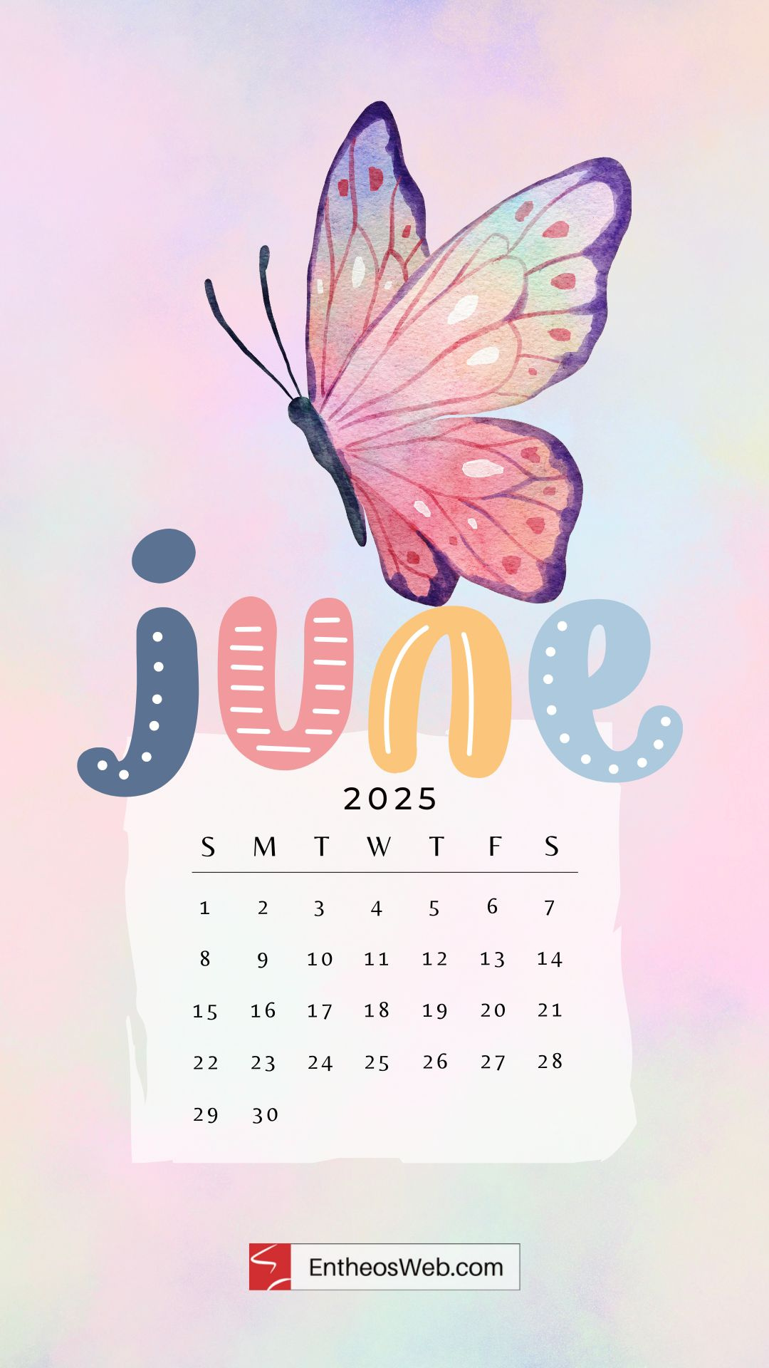 June 2025 Phone Wallpaper &amp;amp; Lockscreen Backgrounds | Entheosweb throughout June Wallpaper Calendar 2025