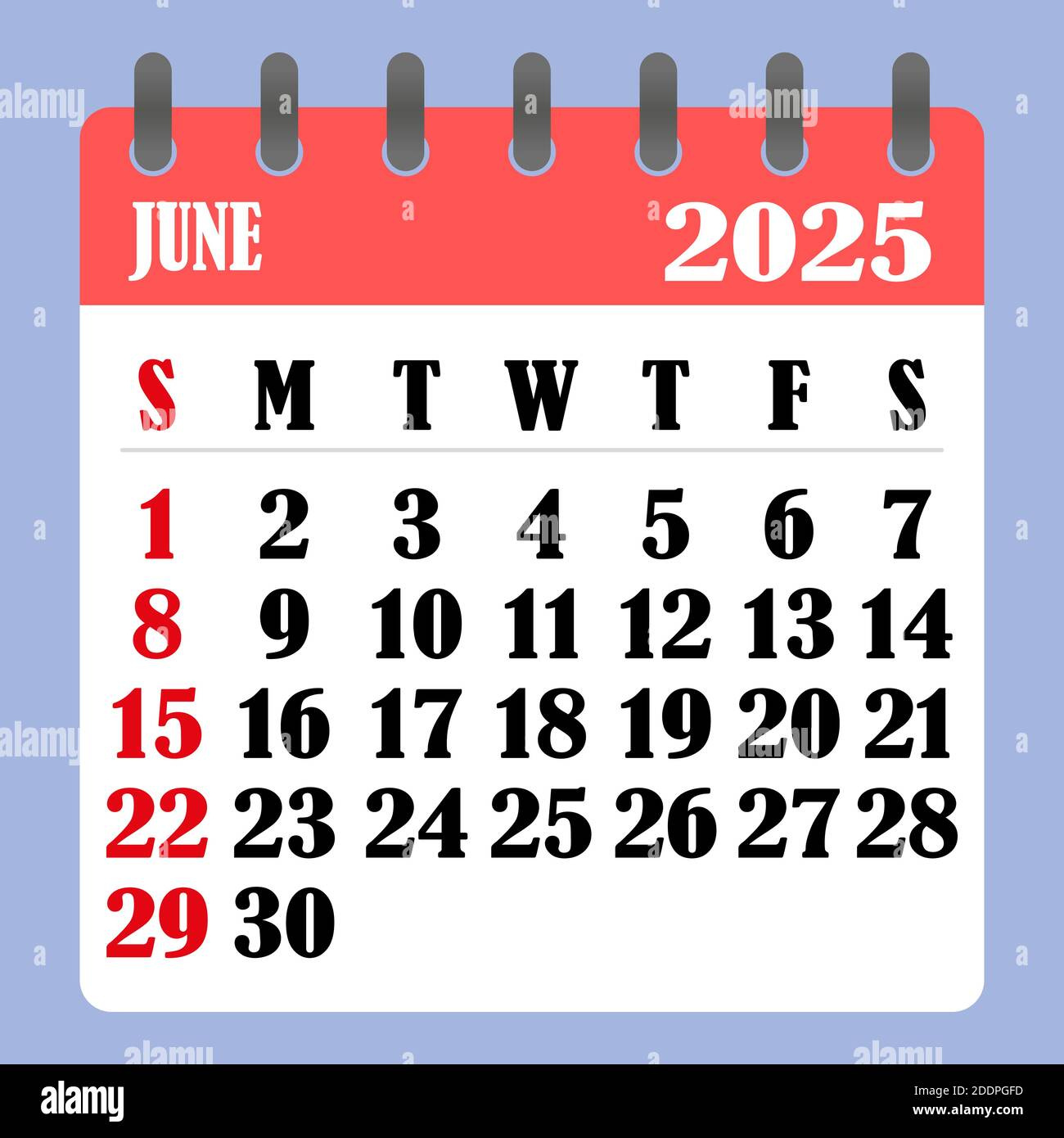 Letter Calendar For June 2025. The Week Begins On Sunday. Time with Calendar 2025 June Month
