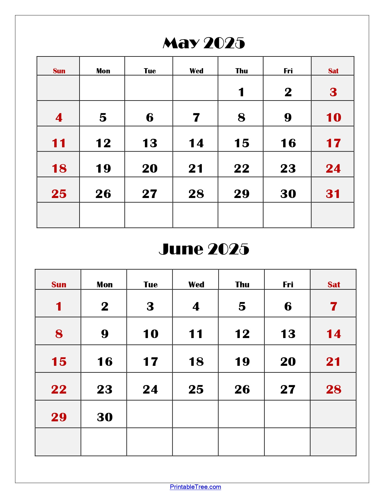 May And June 2025 Calendar Printable Pdf | Two Months Calendar throughout May June 2025 Calendar With Holidays