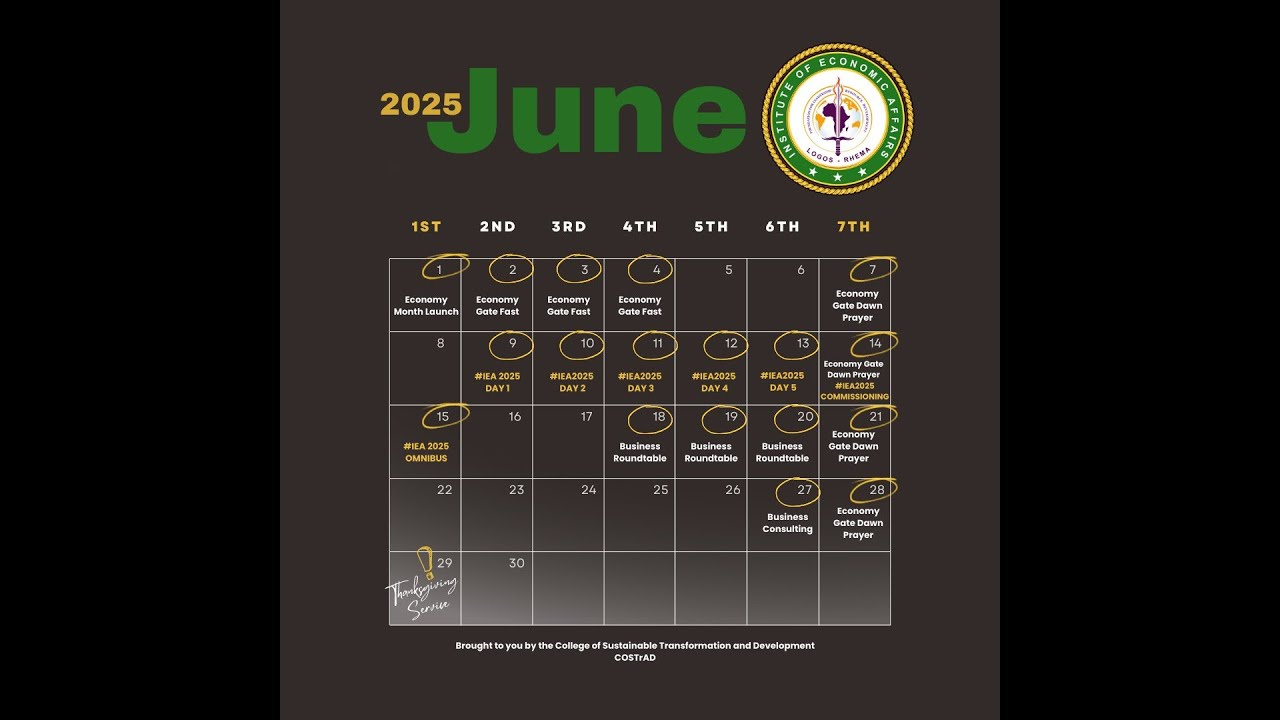 The Institute Of Economics Affairs 2025 intended for Economic Calendar June 2025