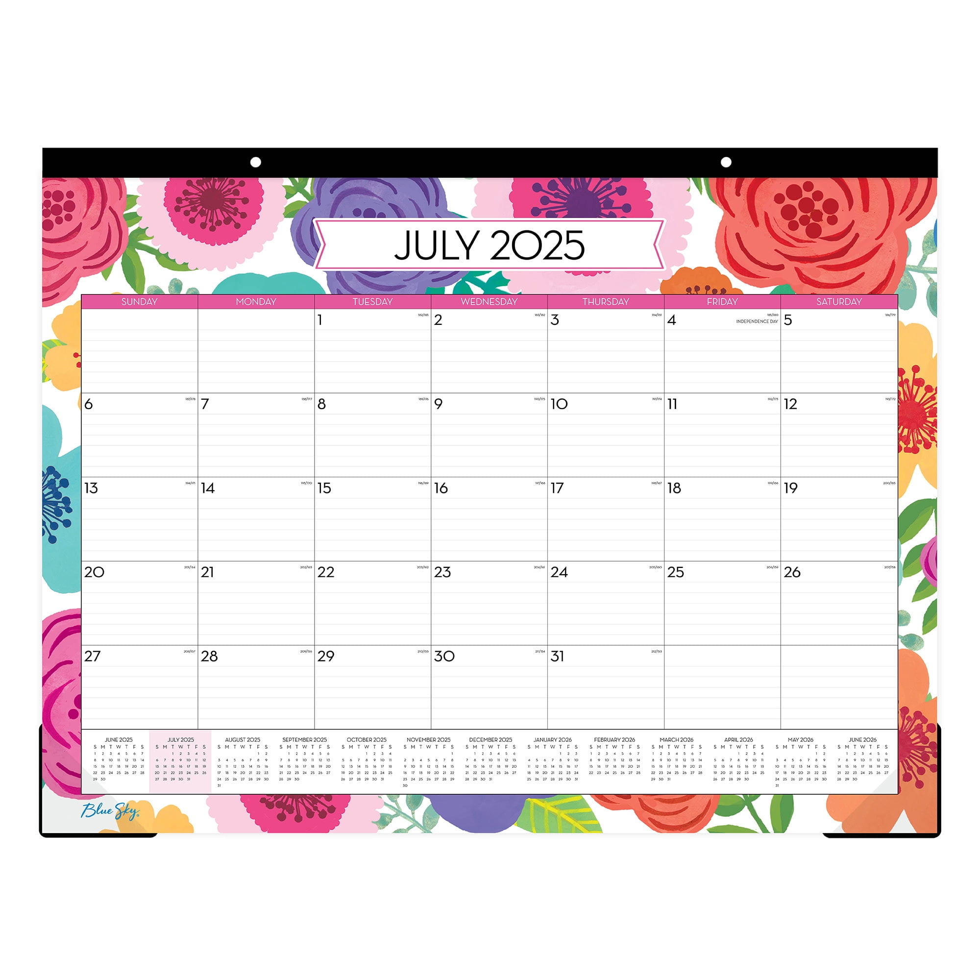 2025-2026 Blue Sky Desk Pad Planning Calendar, 17&quot; X 22&quot;, Mahalo, July 2025  To June 2026, 100157 for Desk Calendar July 2025 To June 2026