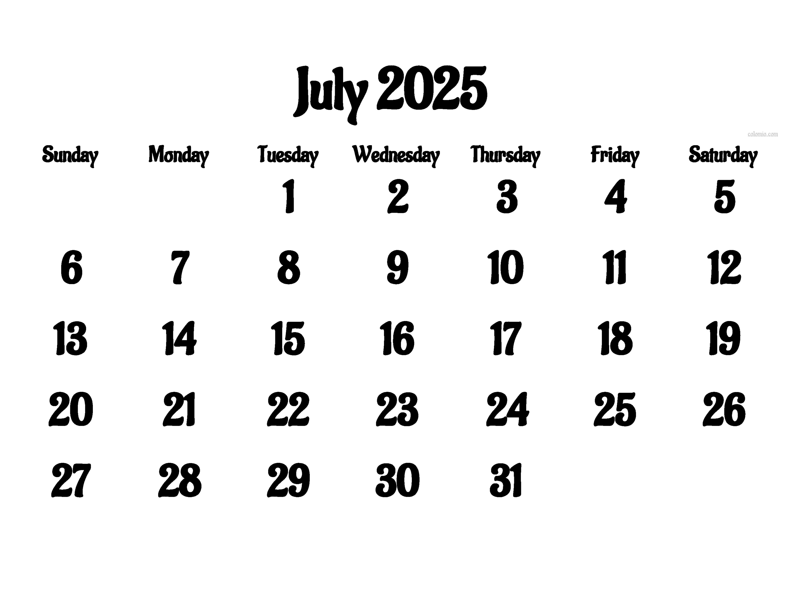 2025 Calendar, Monthly Calendars, With Calendar Maker ✓ Pdf with regard to July 18 2025 Calendar