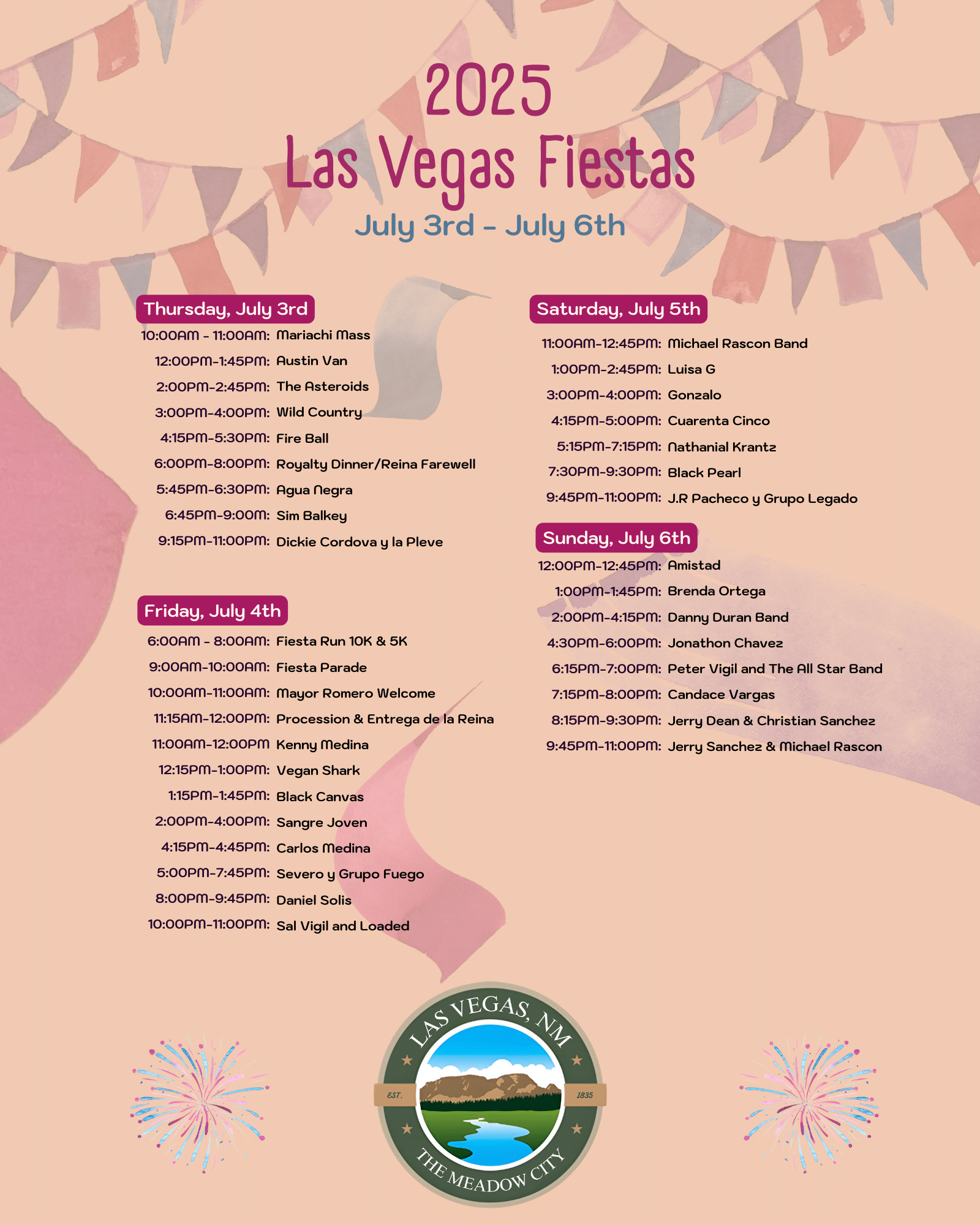 2025 Fiestas De Las Vegas Schedule - Visit Las Vegas, New Mexico with Las Vegas Calendar Of Events July 2025