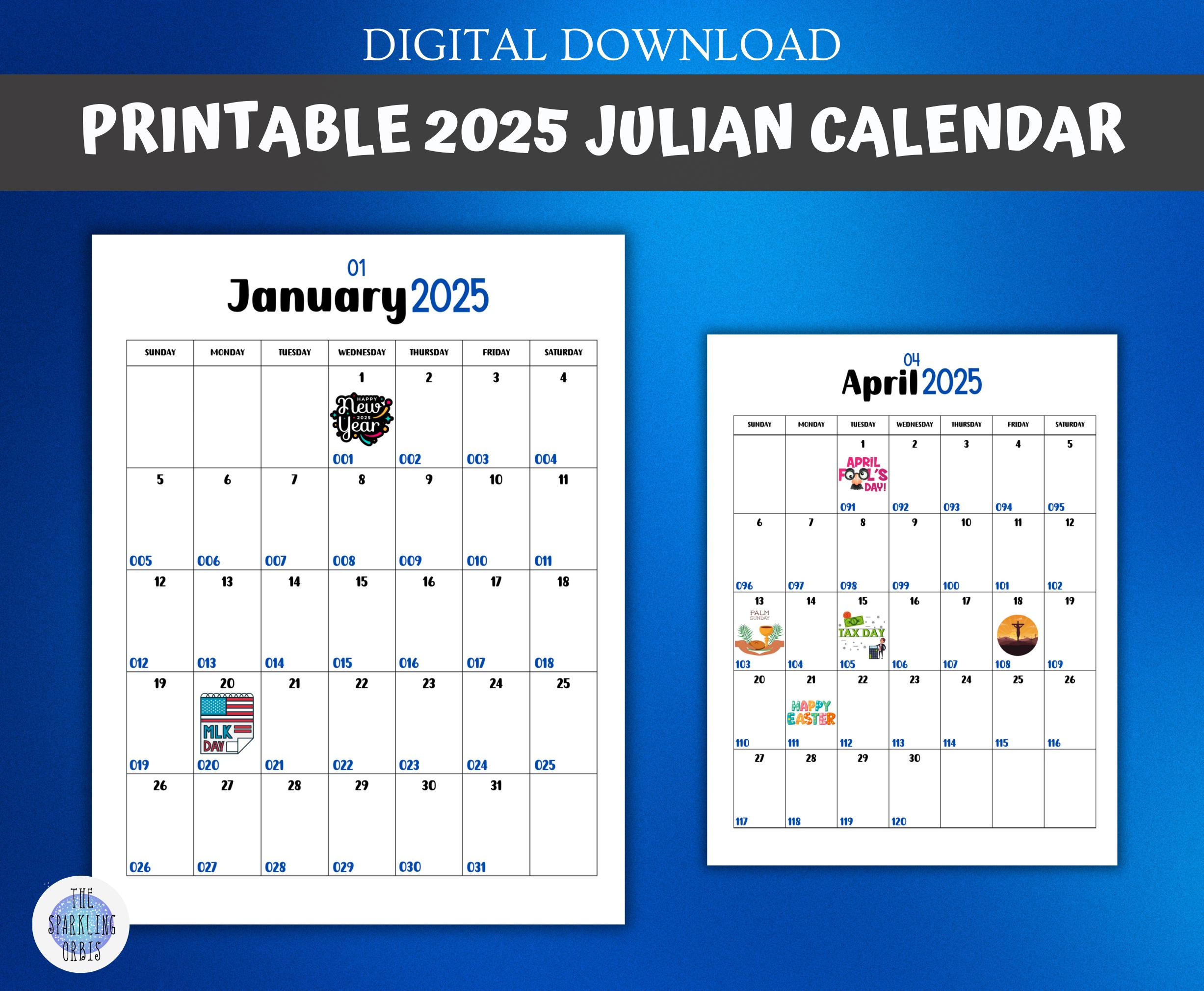 2025 Printable Julian Calendar | 8.5 X 11 In | Government And within Julian Date Calendar 2025 Printable