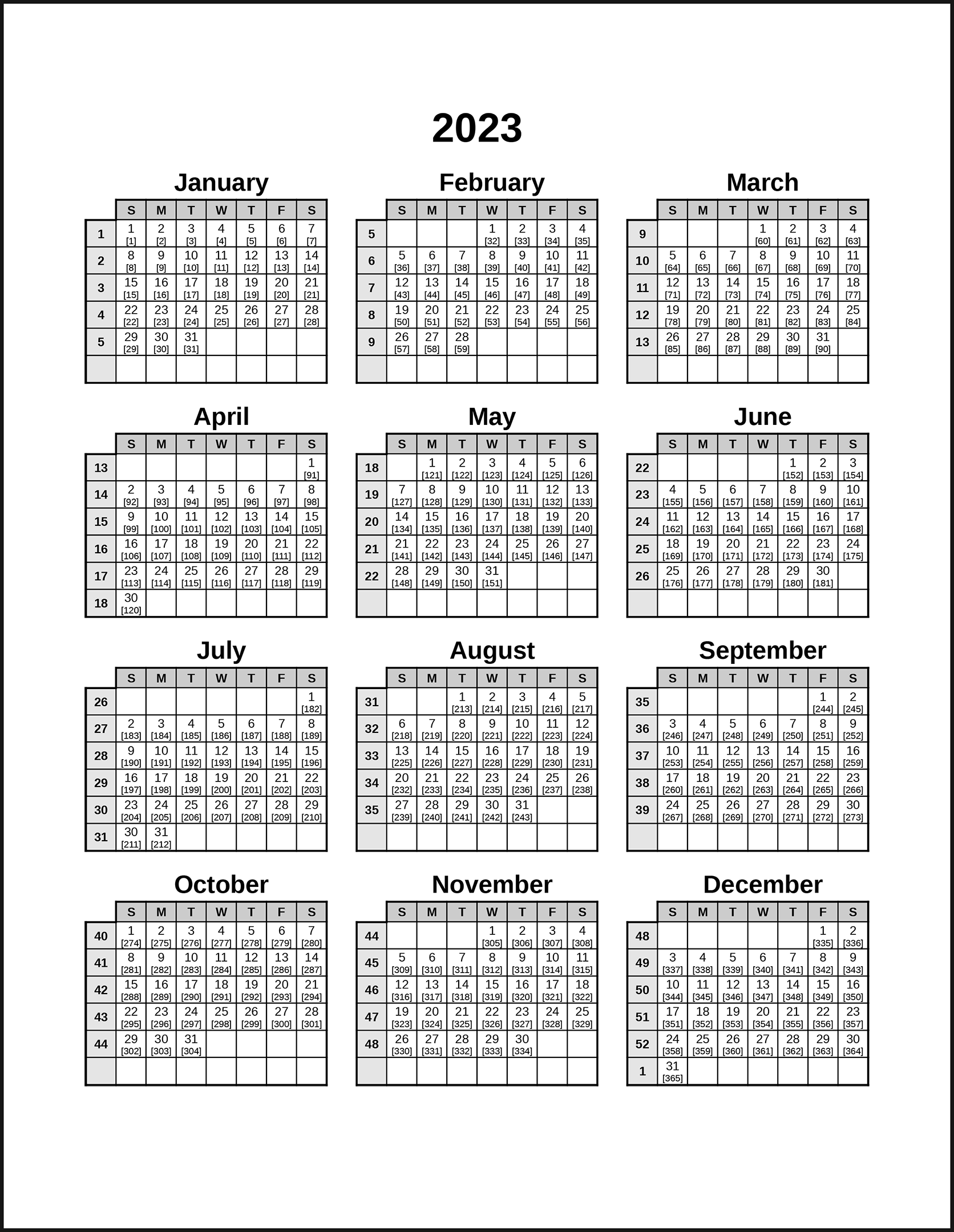 Calendarsthatwork - Julian Week Of The Year intended for Printable Perpetual Julian Calendar 2025