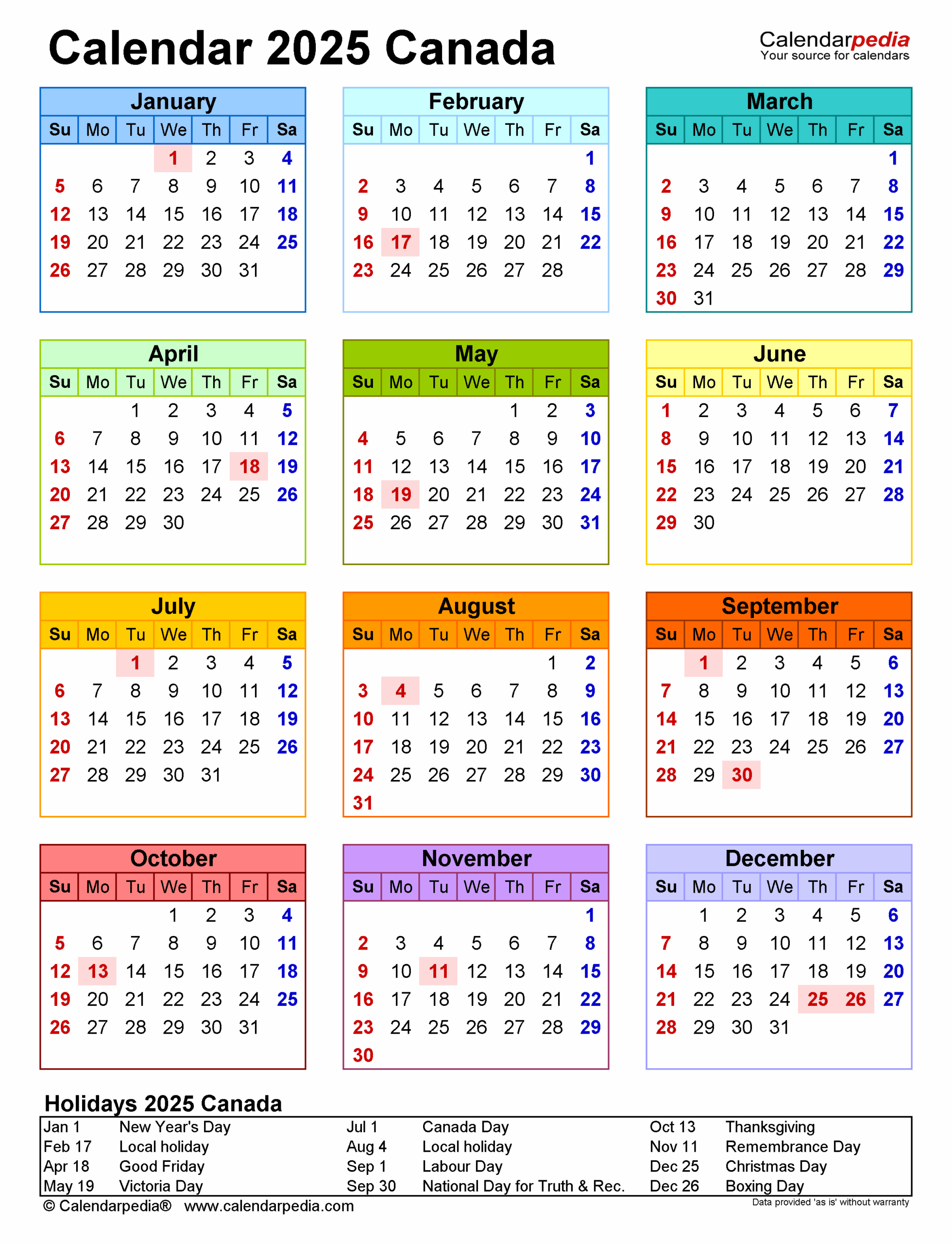 Canada Calendar 2025 - Free Printable Pdf Templates inside July Calendar 2025 With Holidays Canada