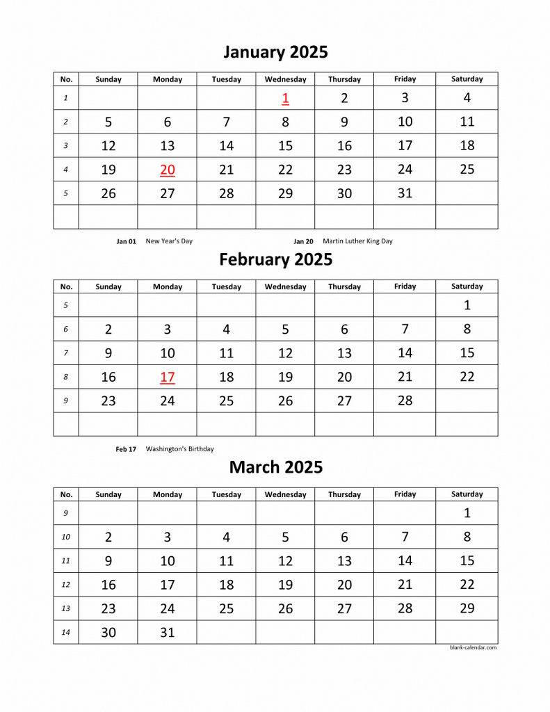 Free Download Printable Calendar 2025, 3 Months Per Page, 4 Pages inside Printable 3 Month Calendar 2025 May June July