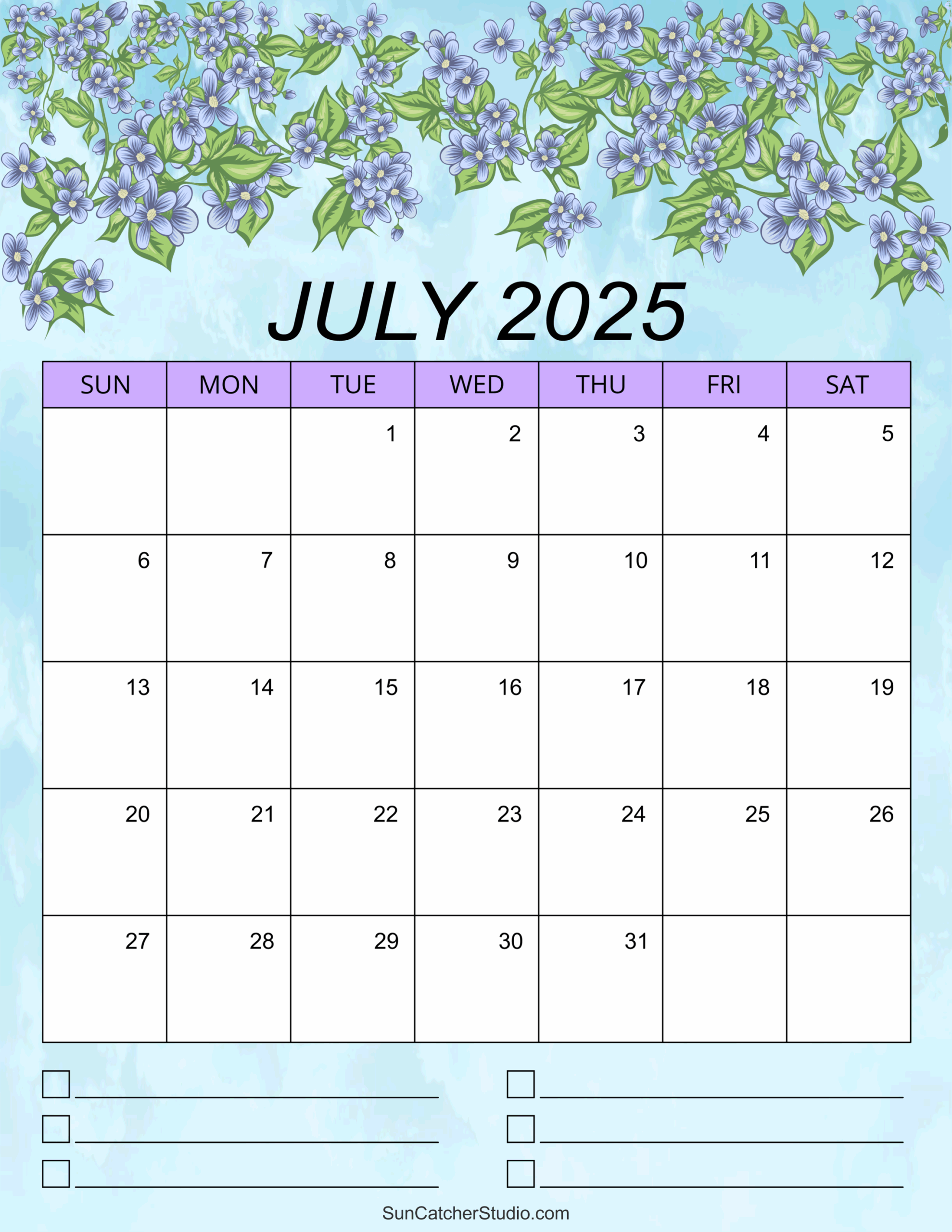 July 2025 Calendar (Free Printable) – Free Printables, Monograms for 3 Month Vertical Calendar Printable July 2025