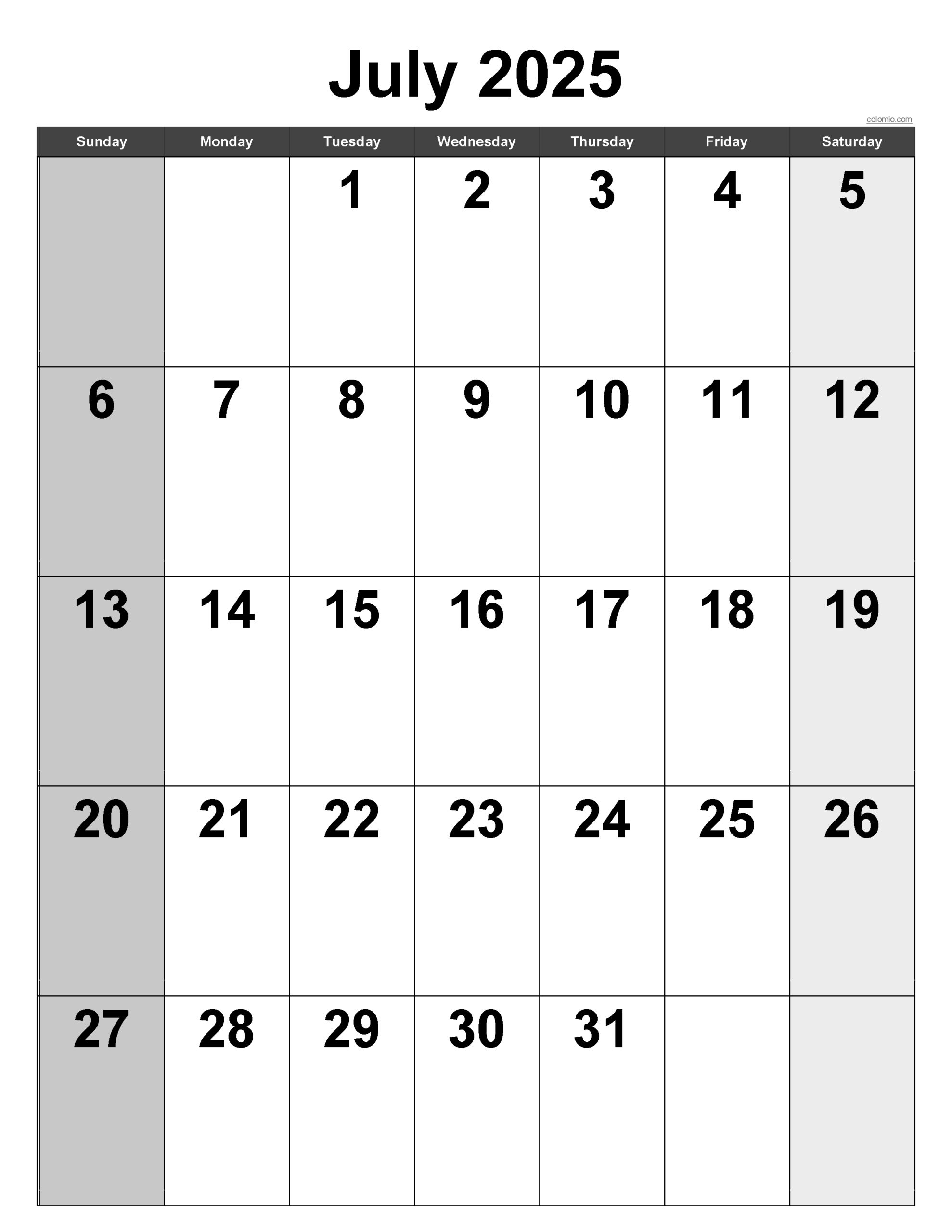 July 2025 Calendar | Free Printable Pdf, Xls And Png within 3 Month Vertical Calendar Printable July 2025