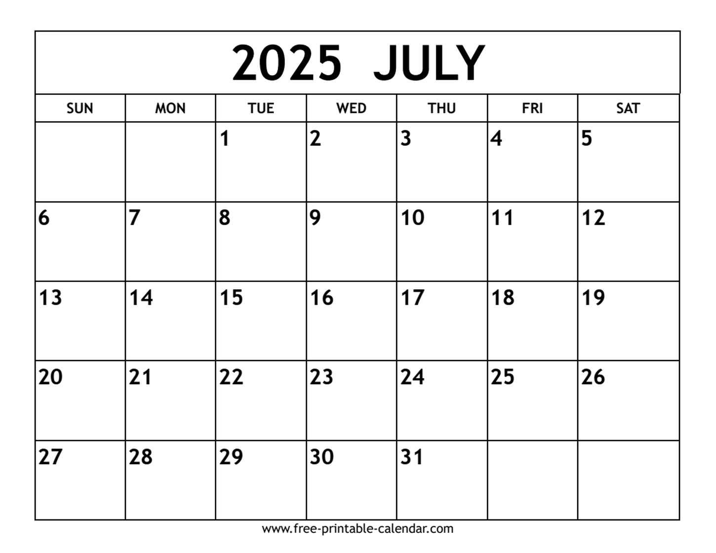 July 2025 Calendar throughout July Calendar 2025 Canada