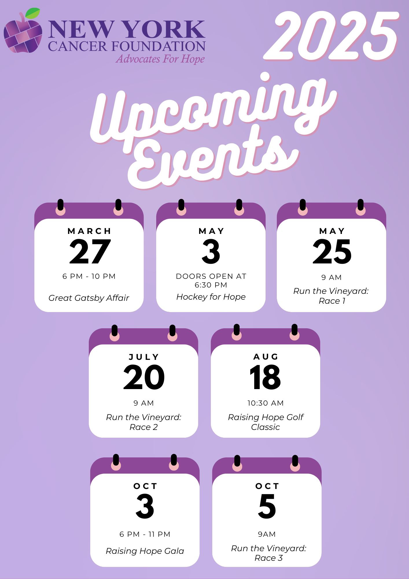 Ny Cancer Foundation pertaining to New York Event Calendar July 2025