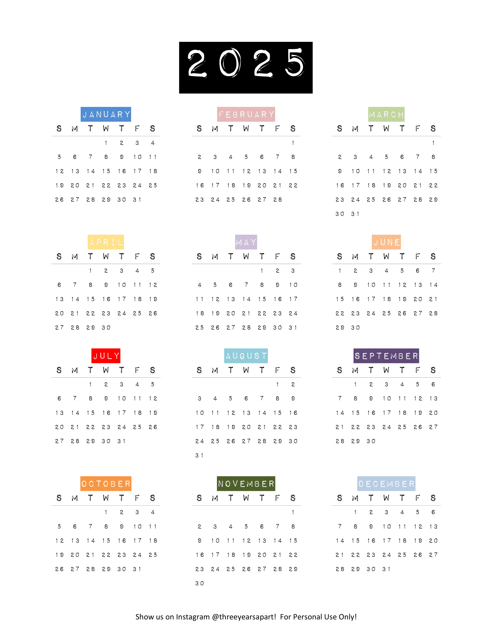 2025 Calendar Free Printable | Bullet Journal And Planner Free intended for August Bullet Journal Calendar 2025