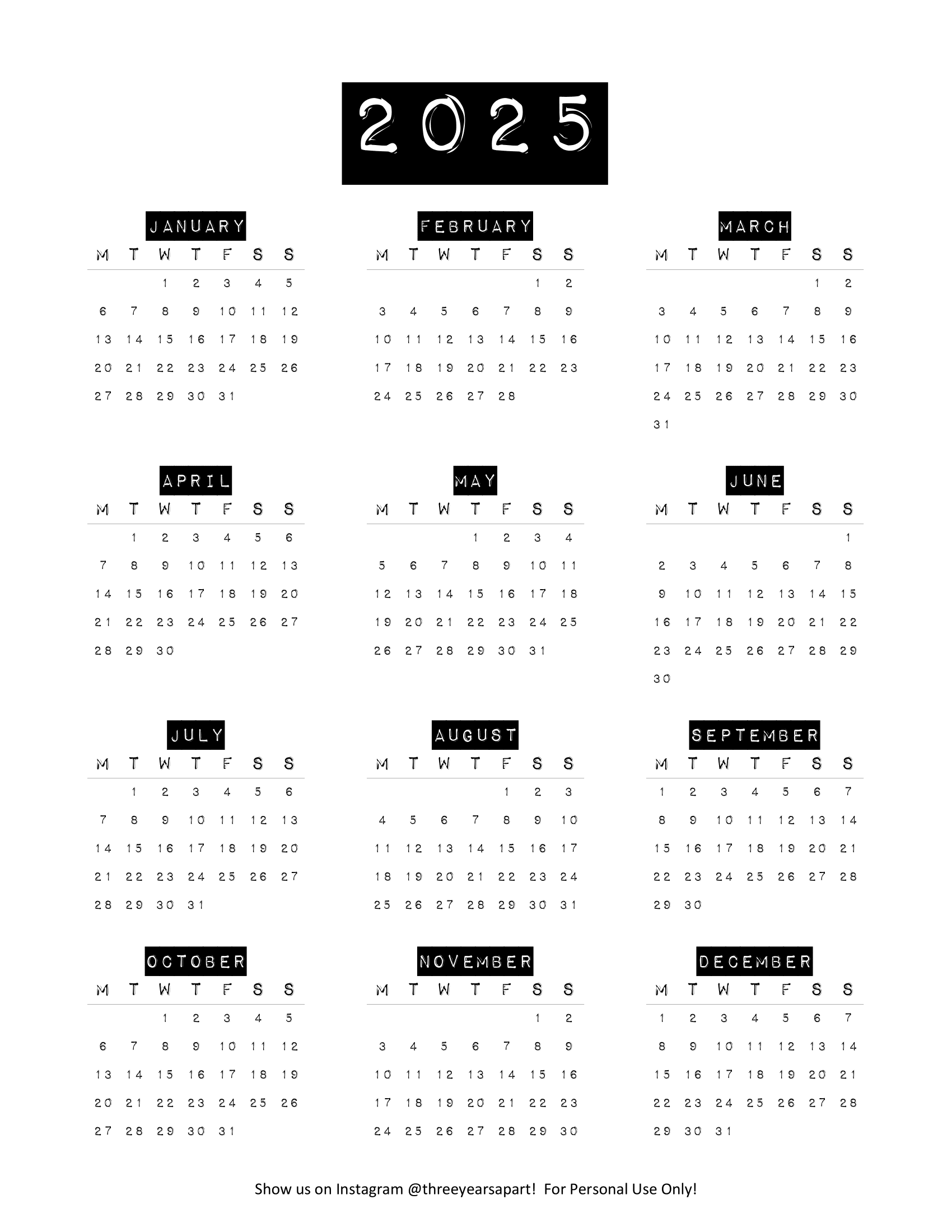 2025 Calendar Free Printable | Bullet Journal And Planner Free regarding August Bullet Journal Calendar 2025