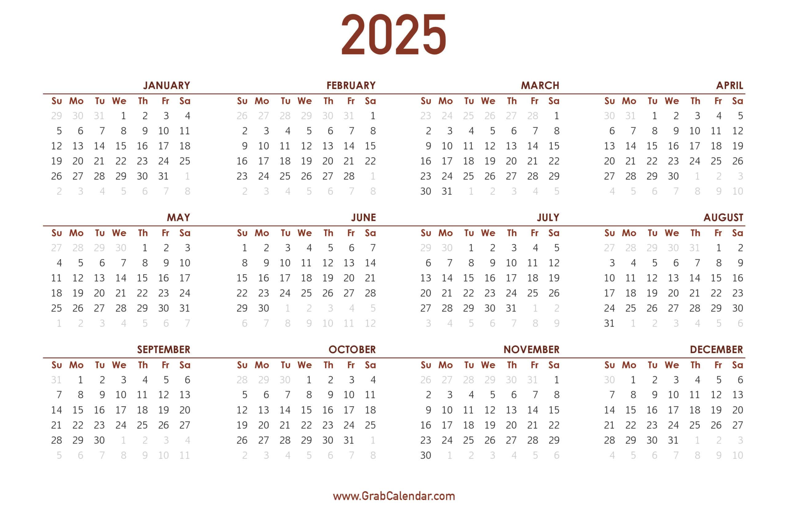2025 Calendar - Grab Calendar pertaining to August To December 2025 Calendar