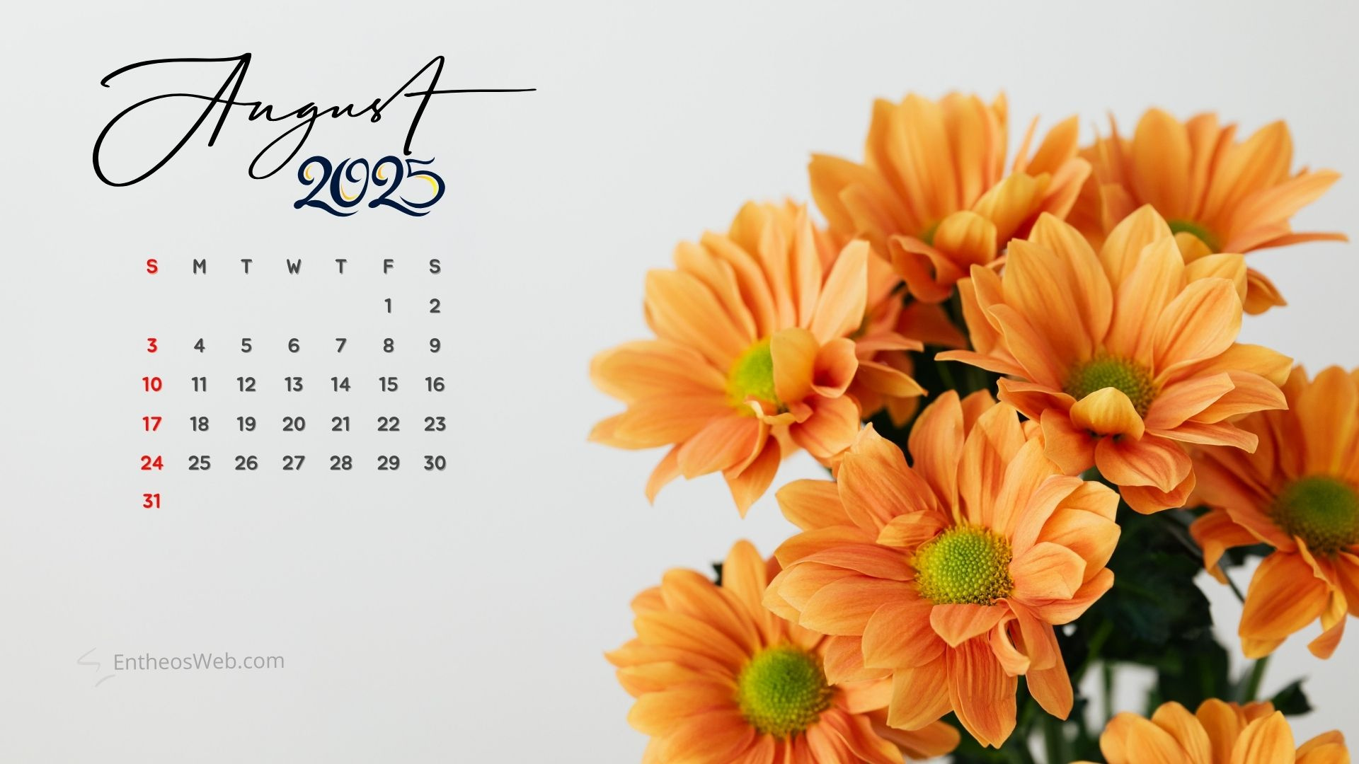 August 2025 Calendar Desktop Wallpapers &amp;amp; Screensavers | Entheosweb for August Desktop Calendar 2025
