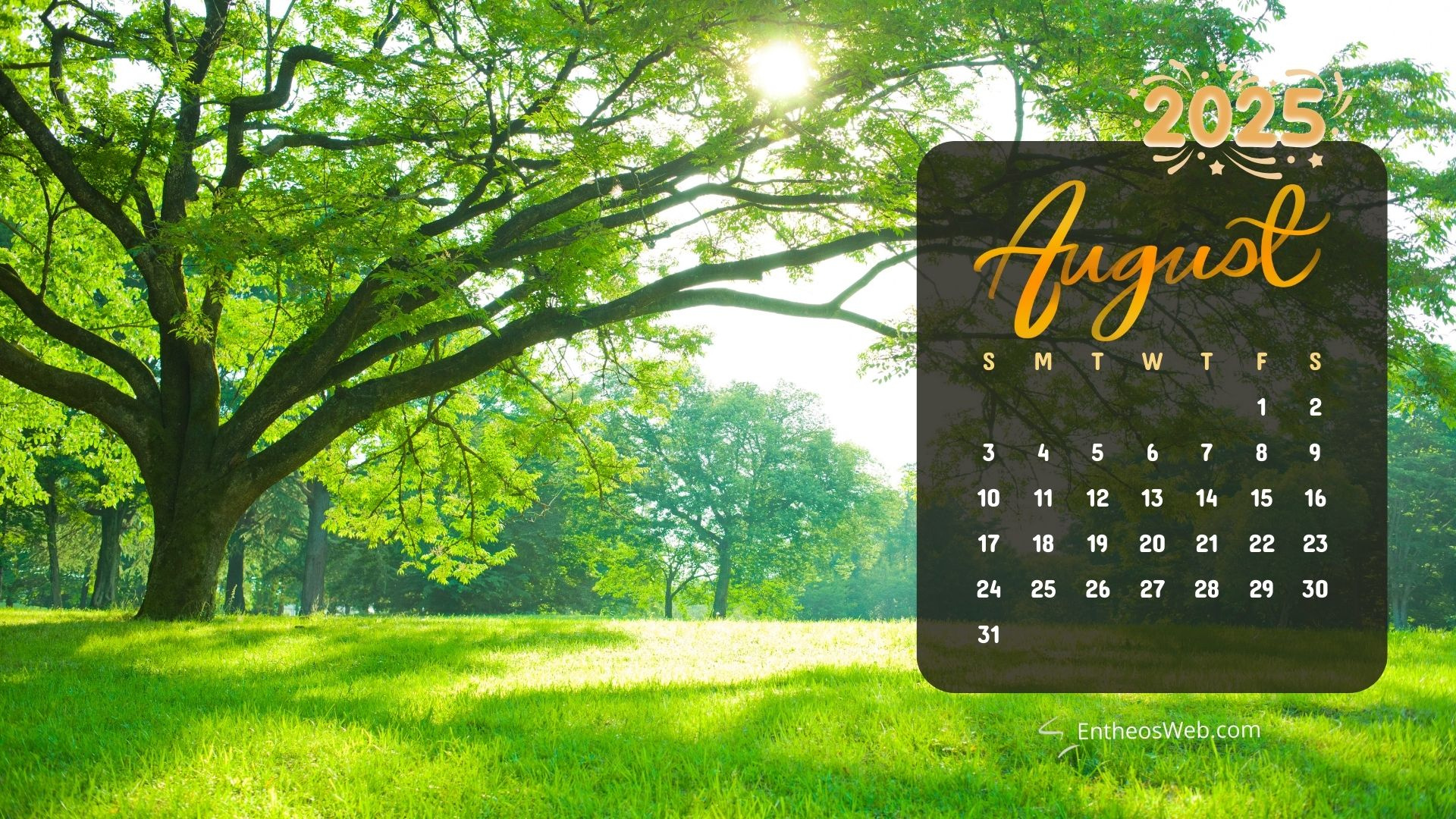 August 2025 Calendar Desktop Wallpapers &amp;amp; Screensavers | Entheosweb pertaining to August 2025 Calendar Desktop Background