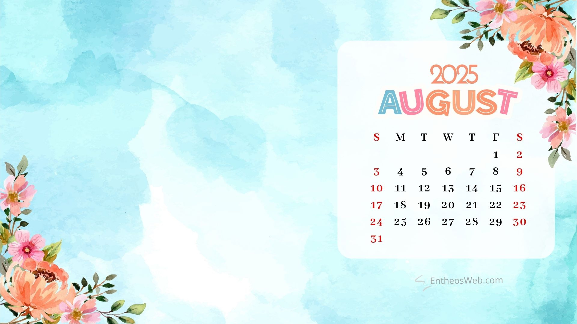 August 2025 Calendar Desktop Wallpapers &amp;amp; Screensavers | Entheosweb regarding August 2025 Desktop Calendar