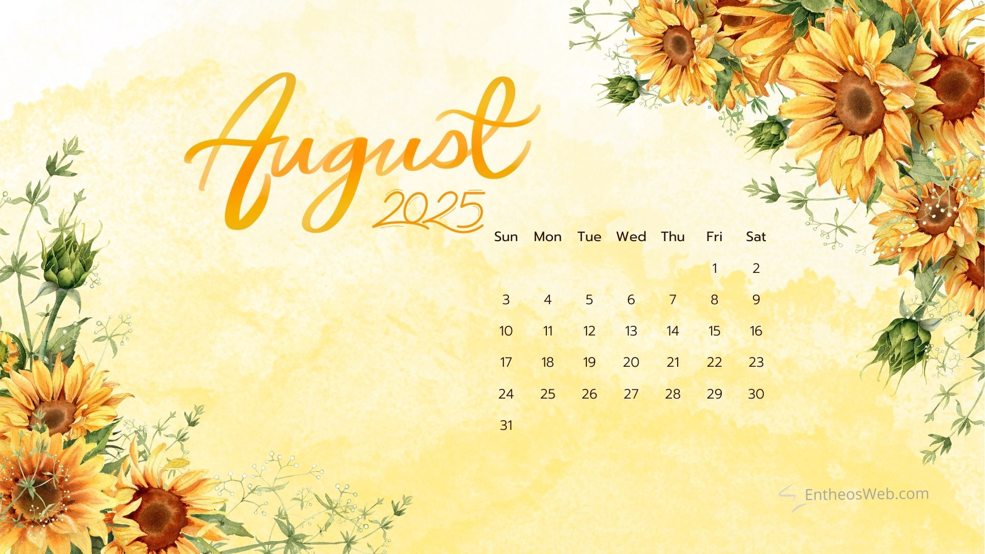 August 2025 Calendar Desktop Wallpapers &amp;amp; Screensavers | Entheosweb within August 2025 Desktop Calendar