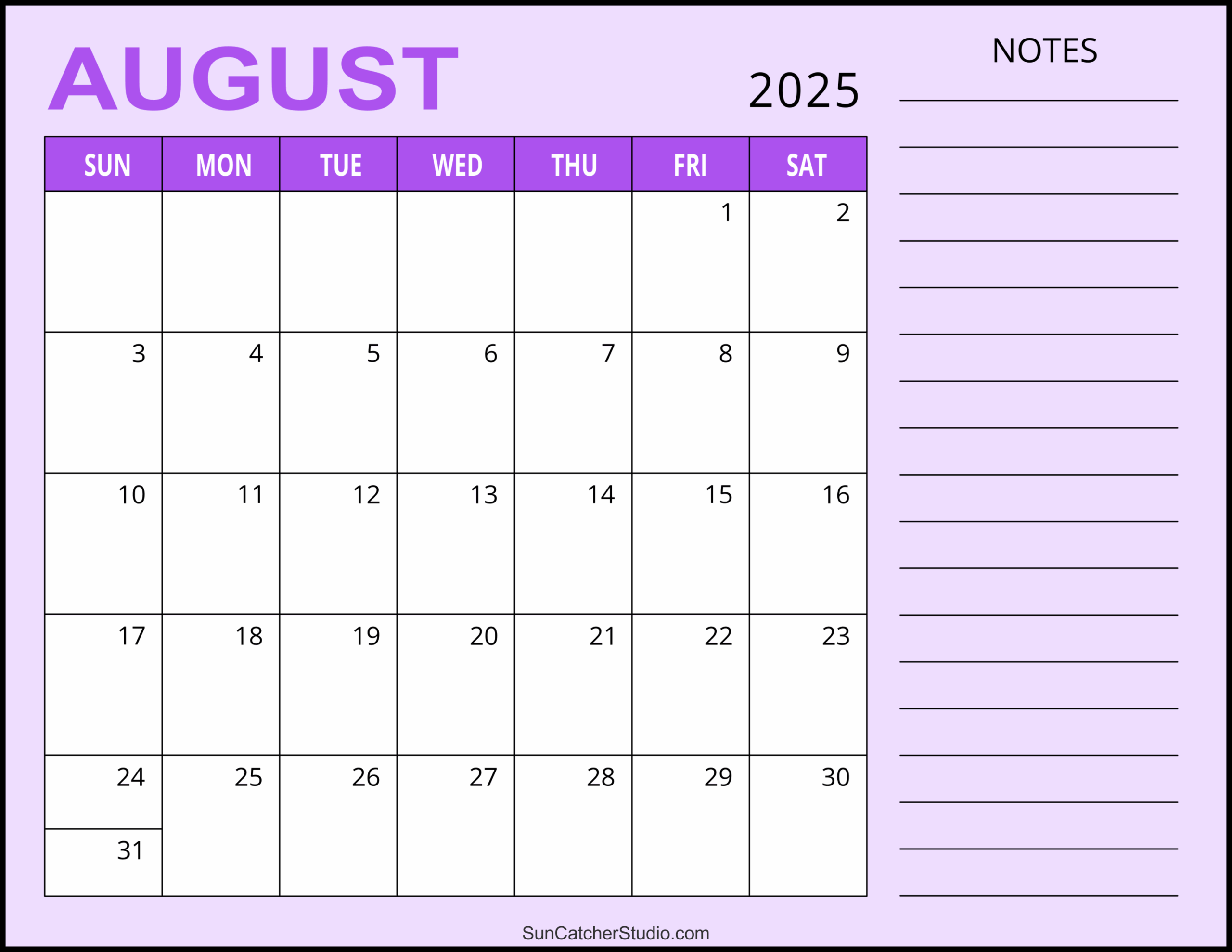 August 2025 Calendar (Free Printable) – Free Printables, Monograms regarding August 2025 Calendar Printable With Lines