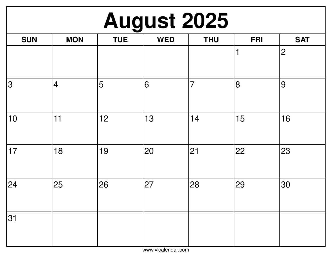 August 2025 Calendar - Free Printable Templates &amp;amp; Planning Guide in August 2025 Calendar Wiki