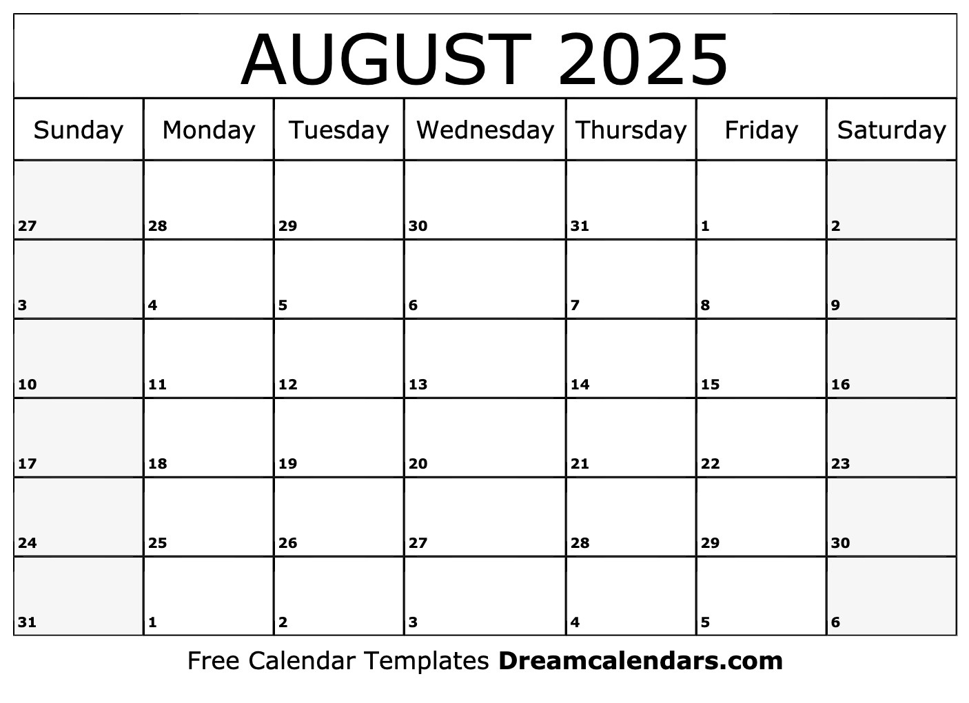 August 2025 Calendar - Free Printable With Holidays And Observances throughout August 22 2025 Calendar