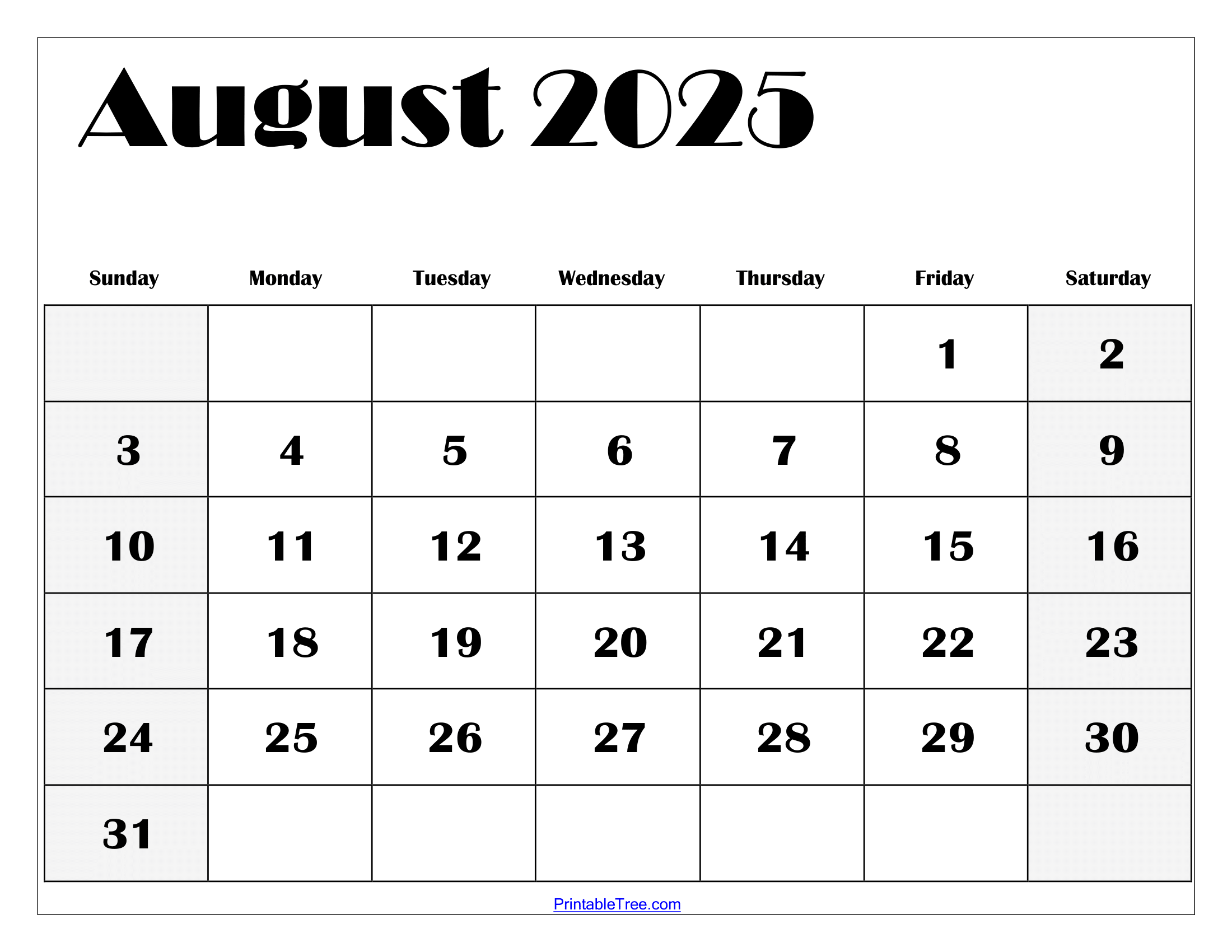 August 2025 Calendar Printable Pdf Template With Holidays with regard to Calendar Month August 2025 Printable