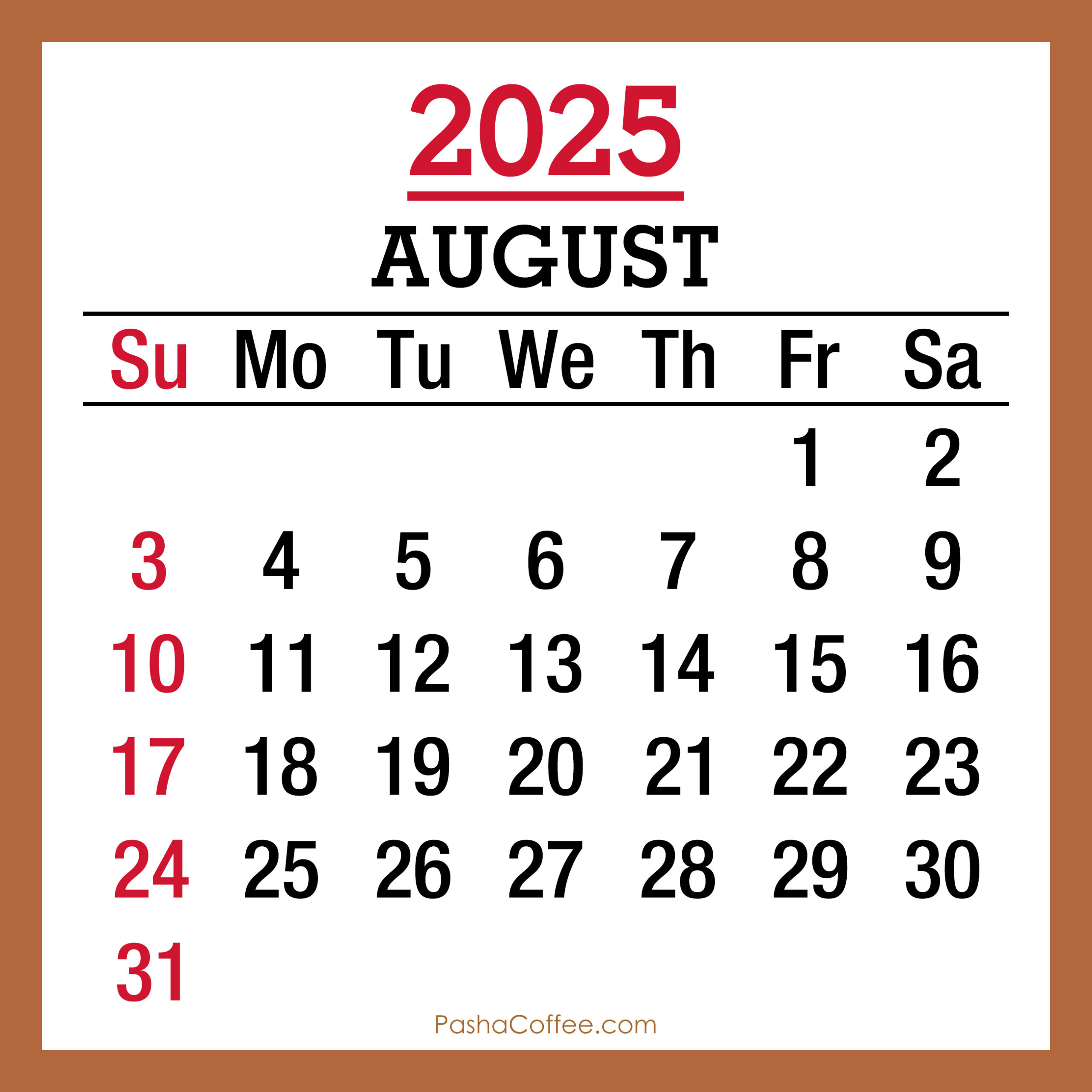 August 2025 Monthly Calendar With Holidays, Printable Free, Beige with regard to August 31 2025 Calendar