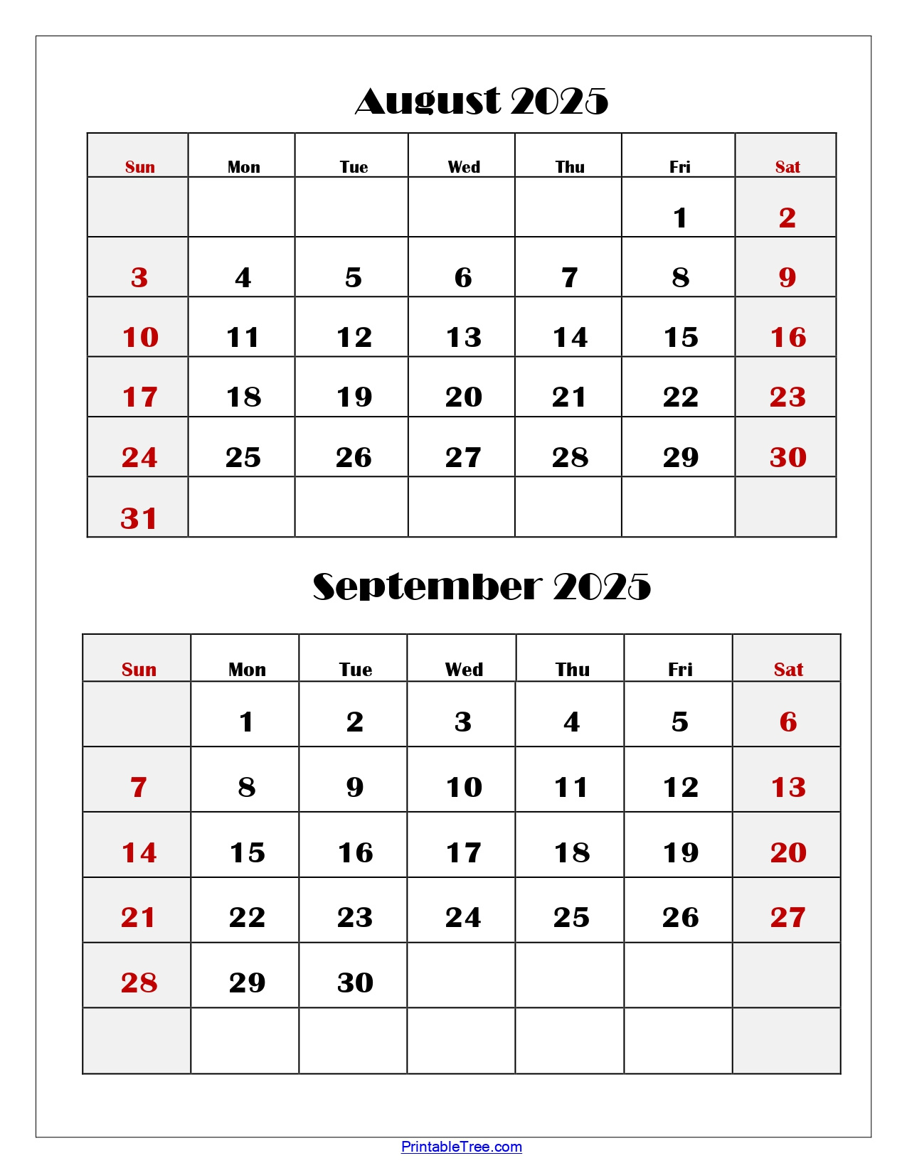 August And September 2025 Calendar Printable Pdf | Two Months Calendar with regard to August September 2025 Printable Calendar
