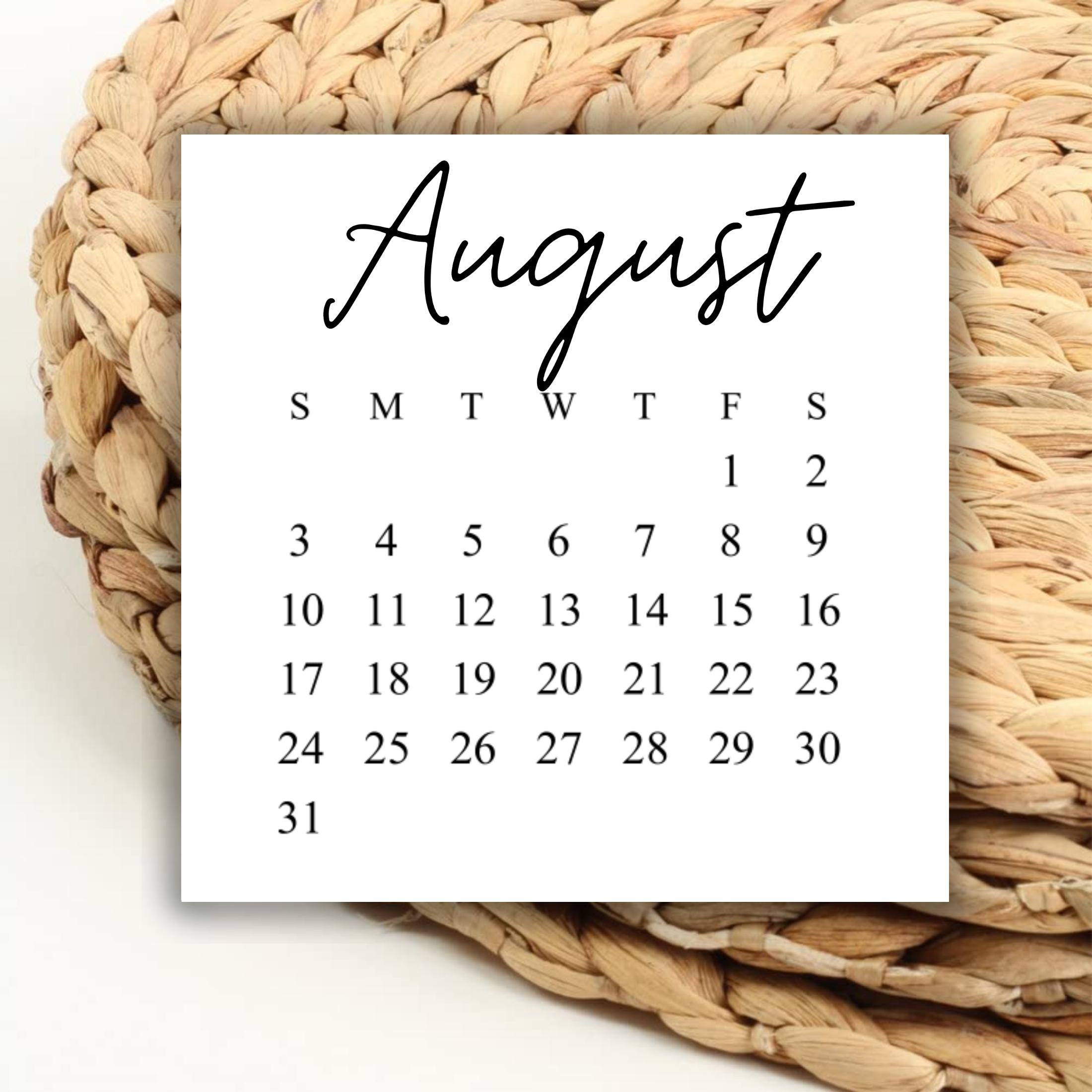 Digital 2025 August Square Calendar Printable Digital Download For regarding August 2025 Calendar Save The Date