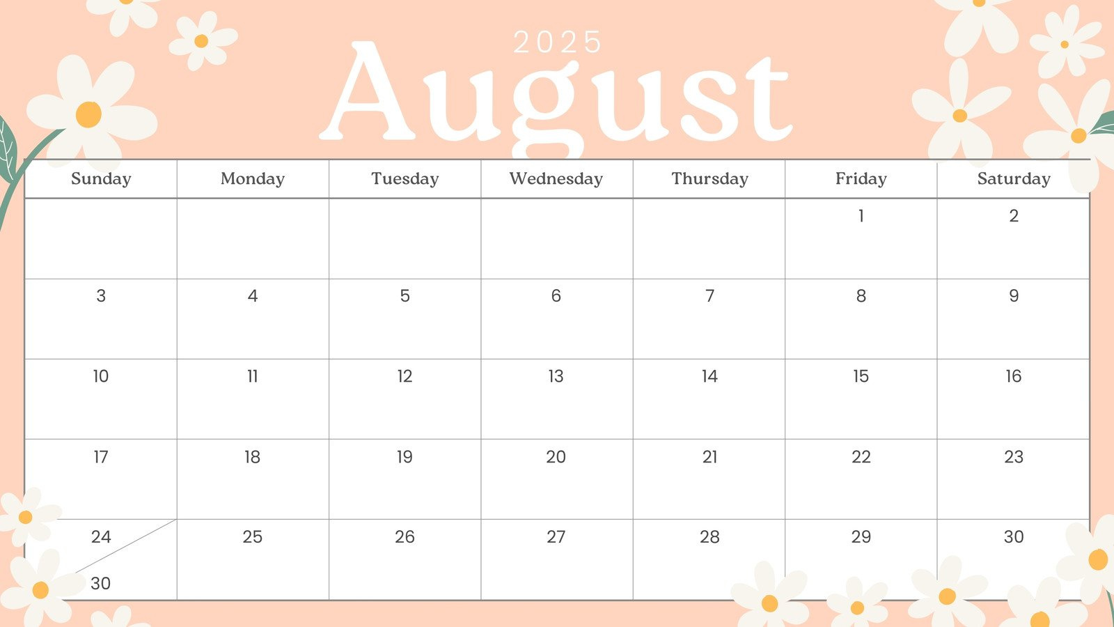 Free Printable August 2025 Calendar Templates | Canva intended for Calendar Month August 2025 Printable