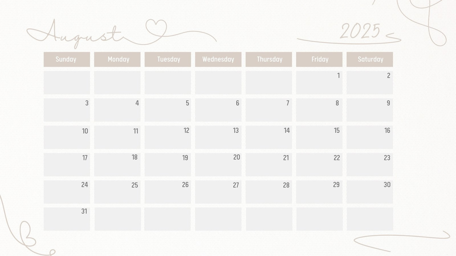 Free Printable August 2025 Calendar Templates | Canva pertaining to August 2025 Whiteboard Calendar Ideas