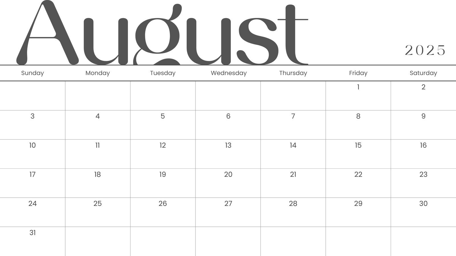 Free Printable August 2025 Calendar Templates | Canva pertaining to Calendar Month Of August 2025
