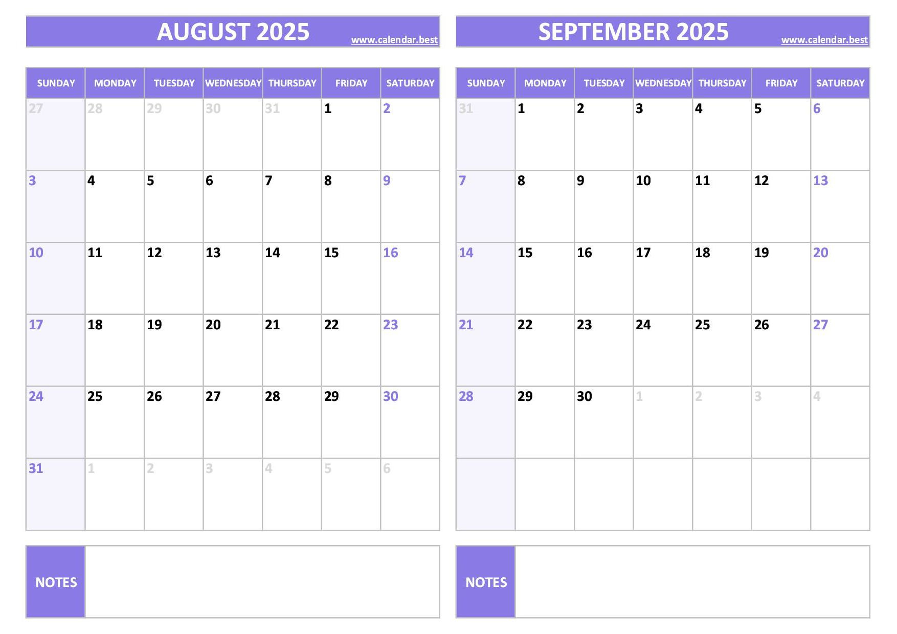 Printable August And September 2025 Calendar - Free Pdf &amp;amp; Jpg intended for Calendar For August And September 2025
