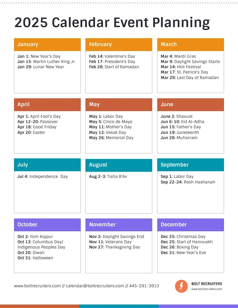 Single Page 2025 Calendar Event Work Schedule Template - Venngage with regard to Calendar Events In August 2025