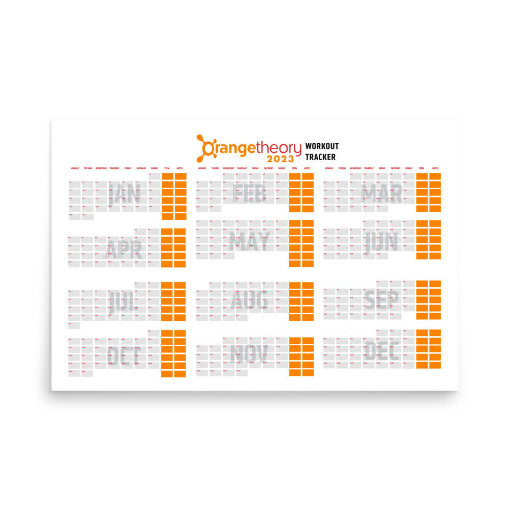 2023 Calendar Poster Otf Orangetheory Fitness Tracker 24&amp;quot;X36&amp;quot; | Ebay pertaining to Orangetheory October Calendar 2025