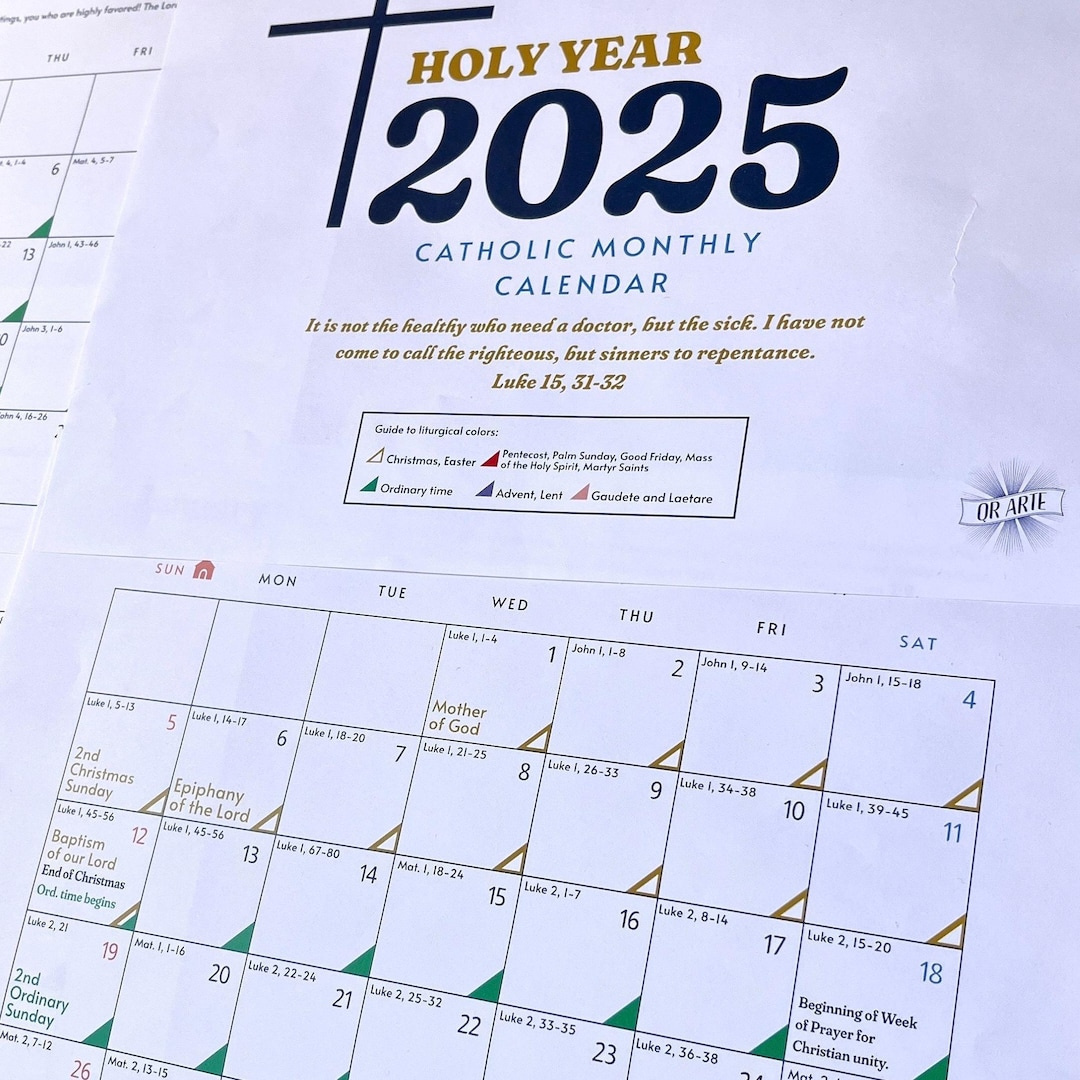 2025 Catholic Liturgical Calendar - Printable Monthly Planner - Etsy with regard to Catholic Saints Calendar October 2025