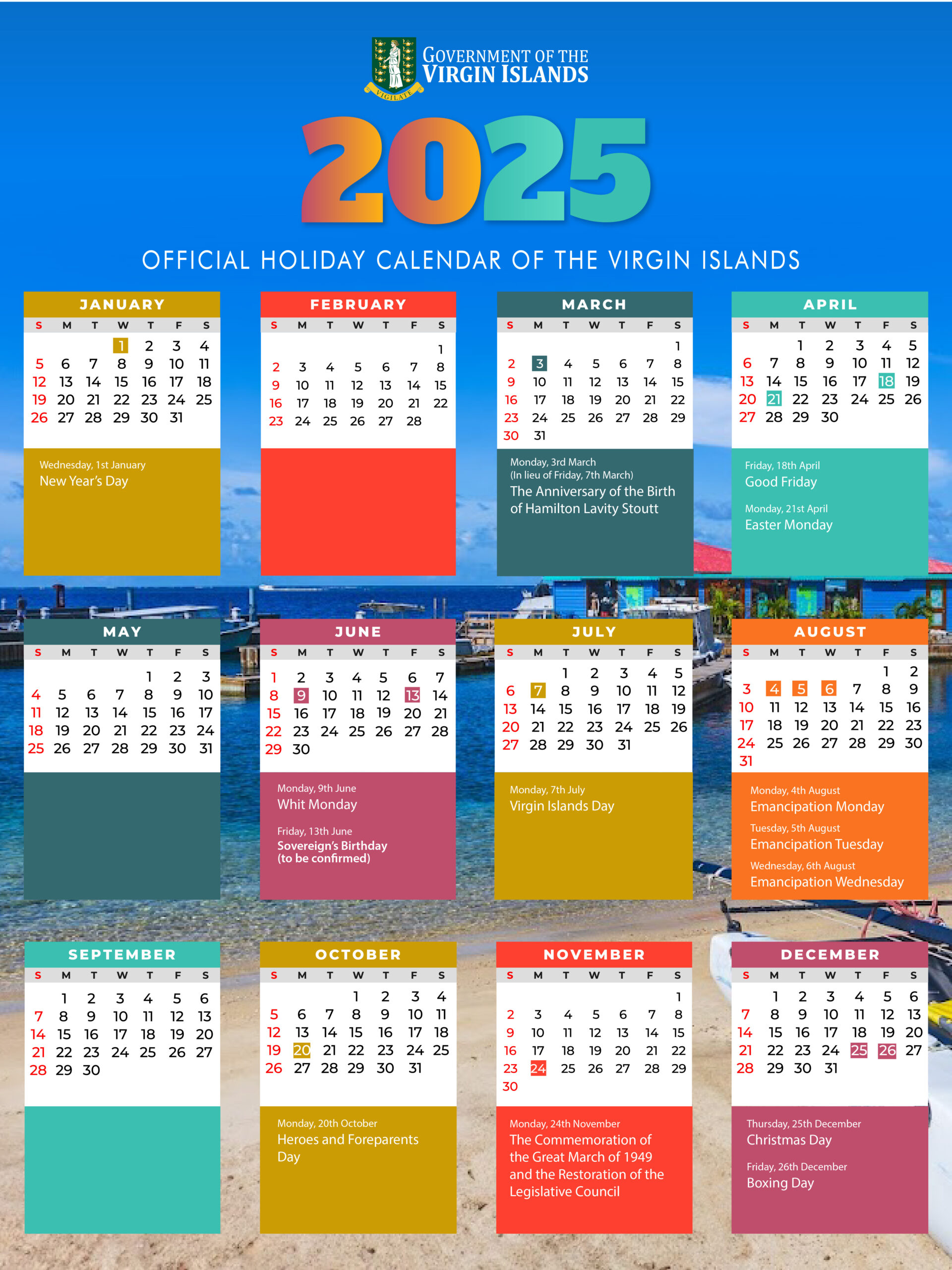 2025 Holiday Calendar Flyer-01 | Government Of The Virgin Islands intended for October Holidays 2025 Holiday Calendar